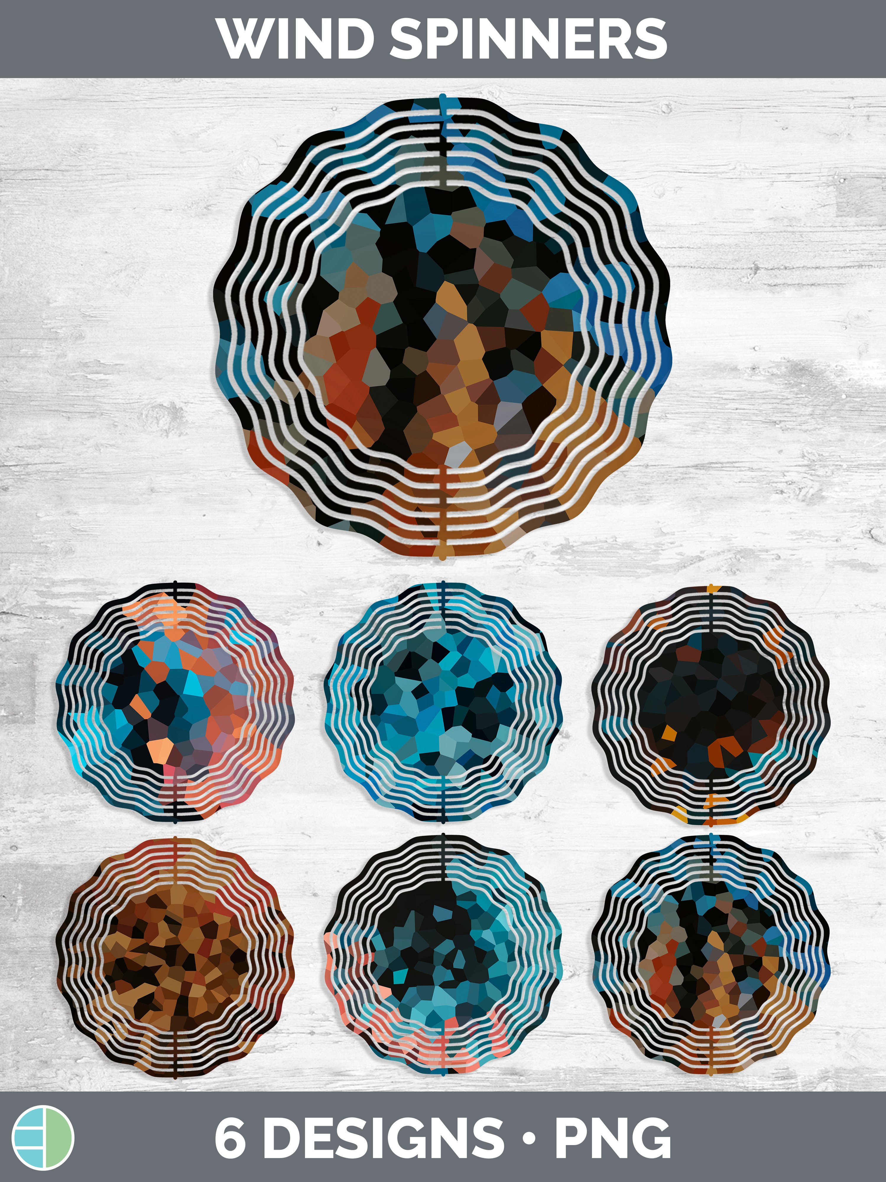 Mosaic Wind Spinner | Sublimation Designs Bundle