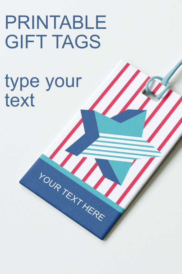 Patriotic Tags with Star Printable Editable PDF Tag Template