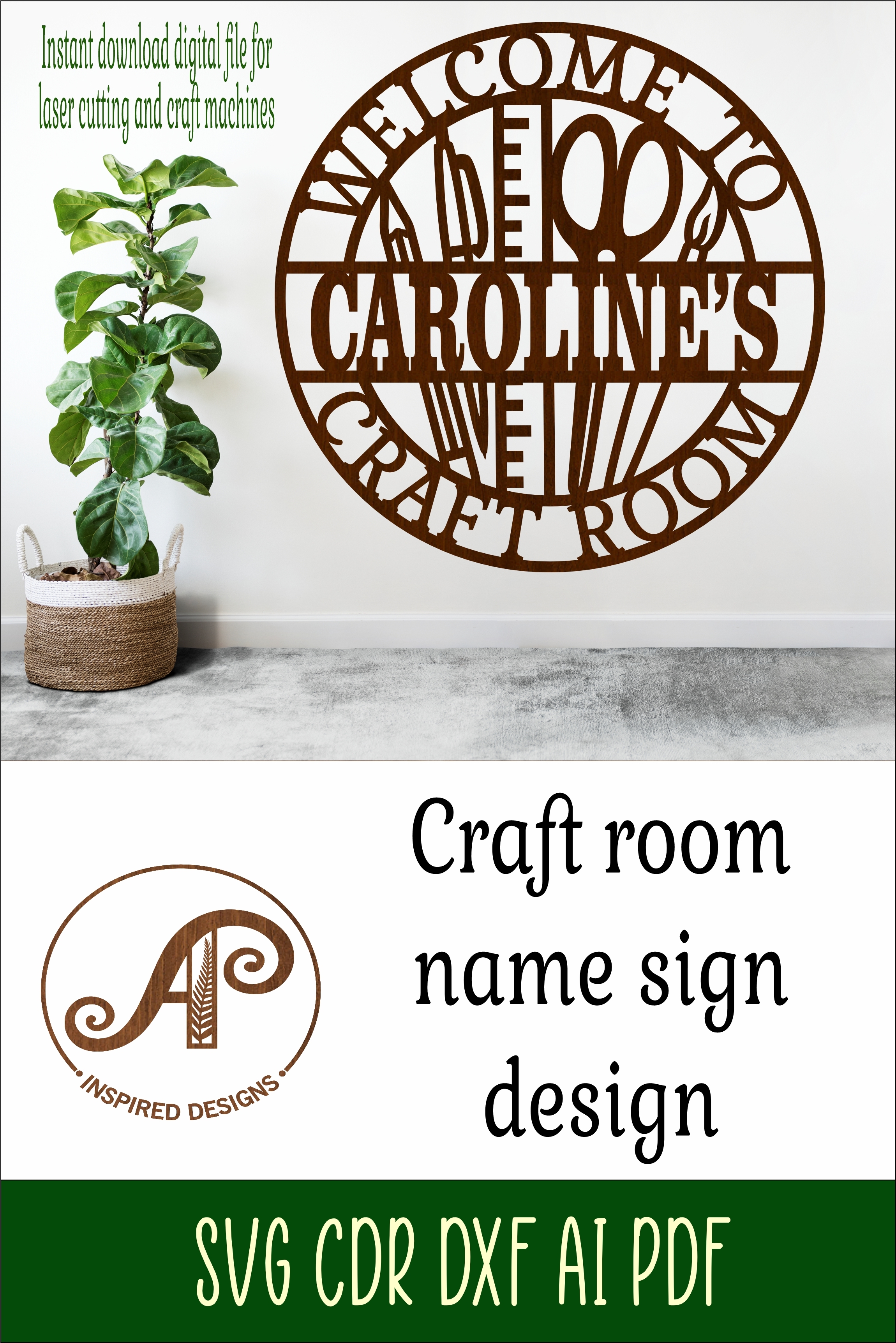 Craft room personalized name sign design
