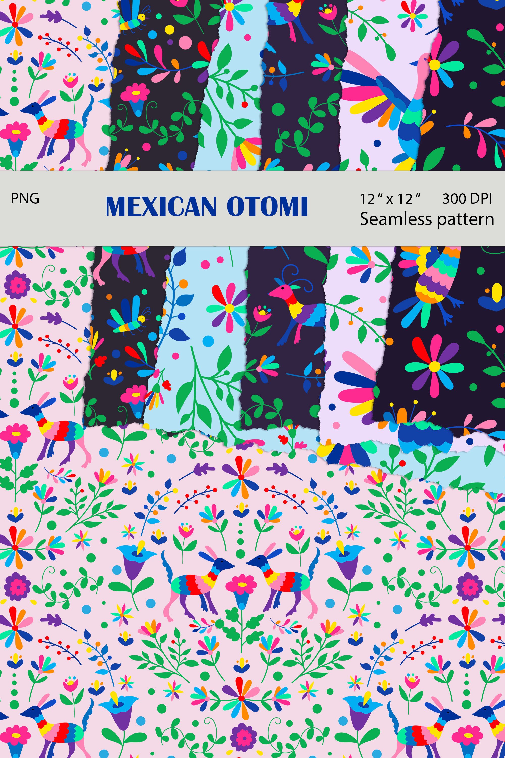 Mexican otomi digital seamless paper