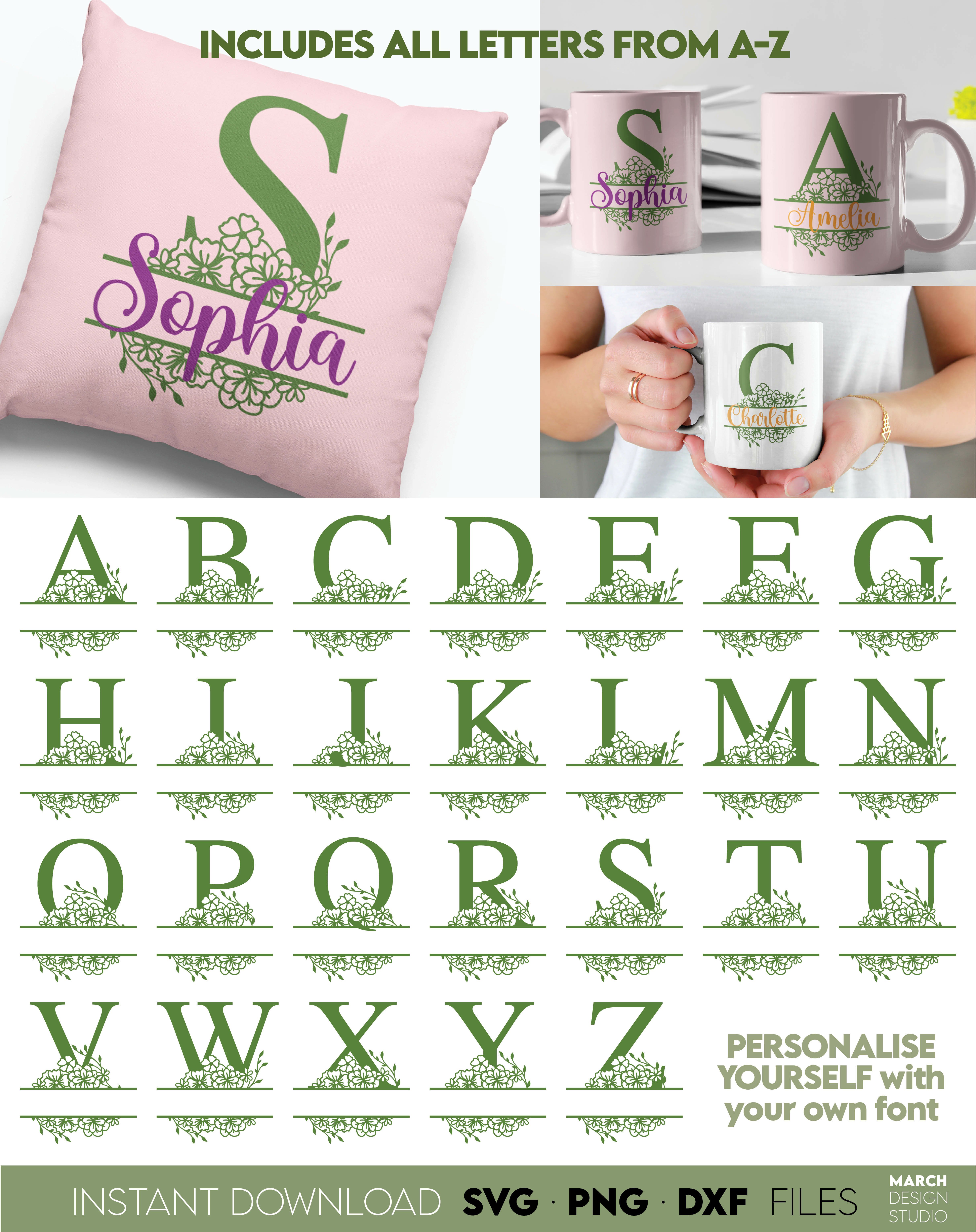 Floral Monogram Bundle Monogram Font Monogram Letter Floral Monogram Bundle Monogram Font Monogram Letter