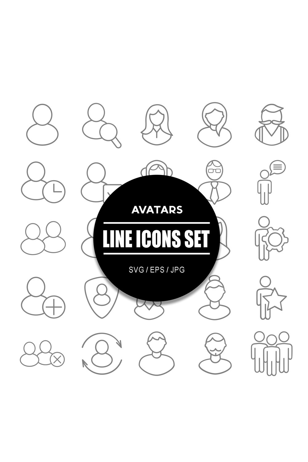 Avatars Line Icon Set