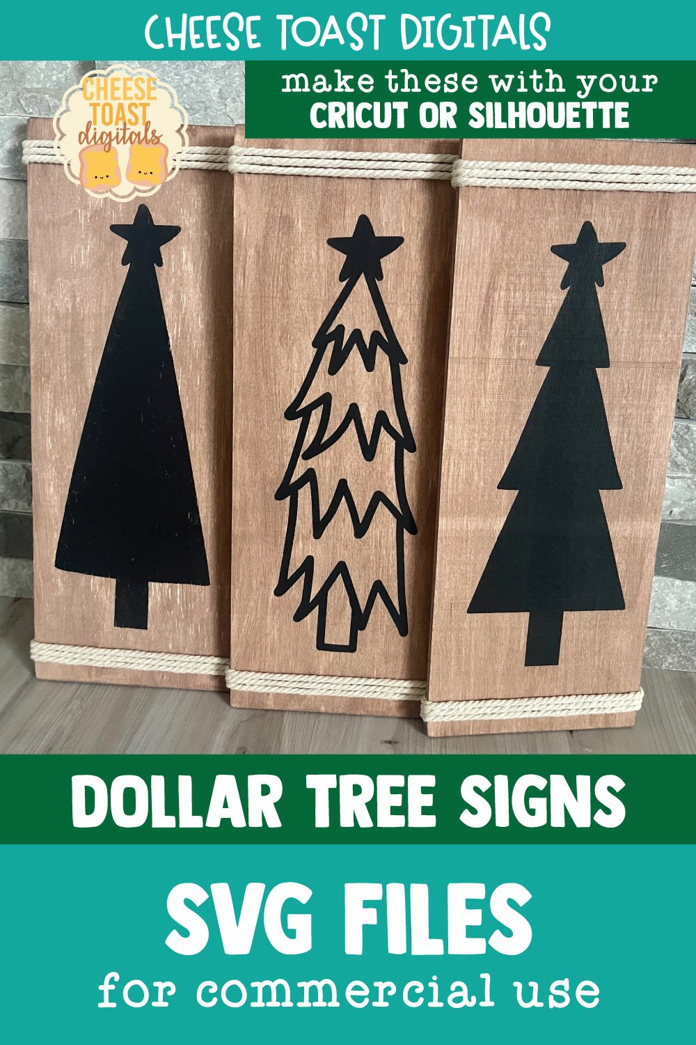 Dollar Tree Christmas Tree Sign SVG Bundle | Vertical Design