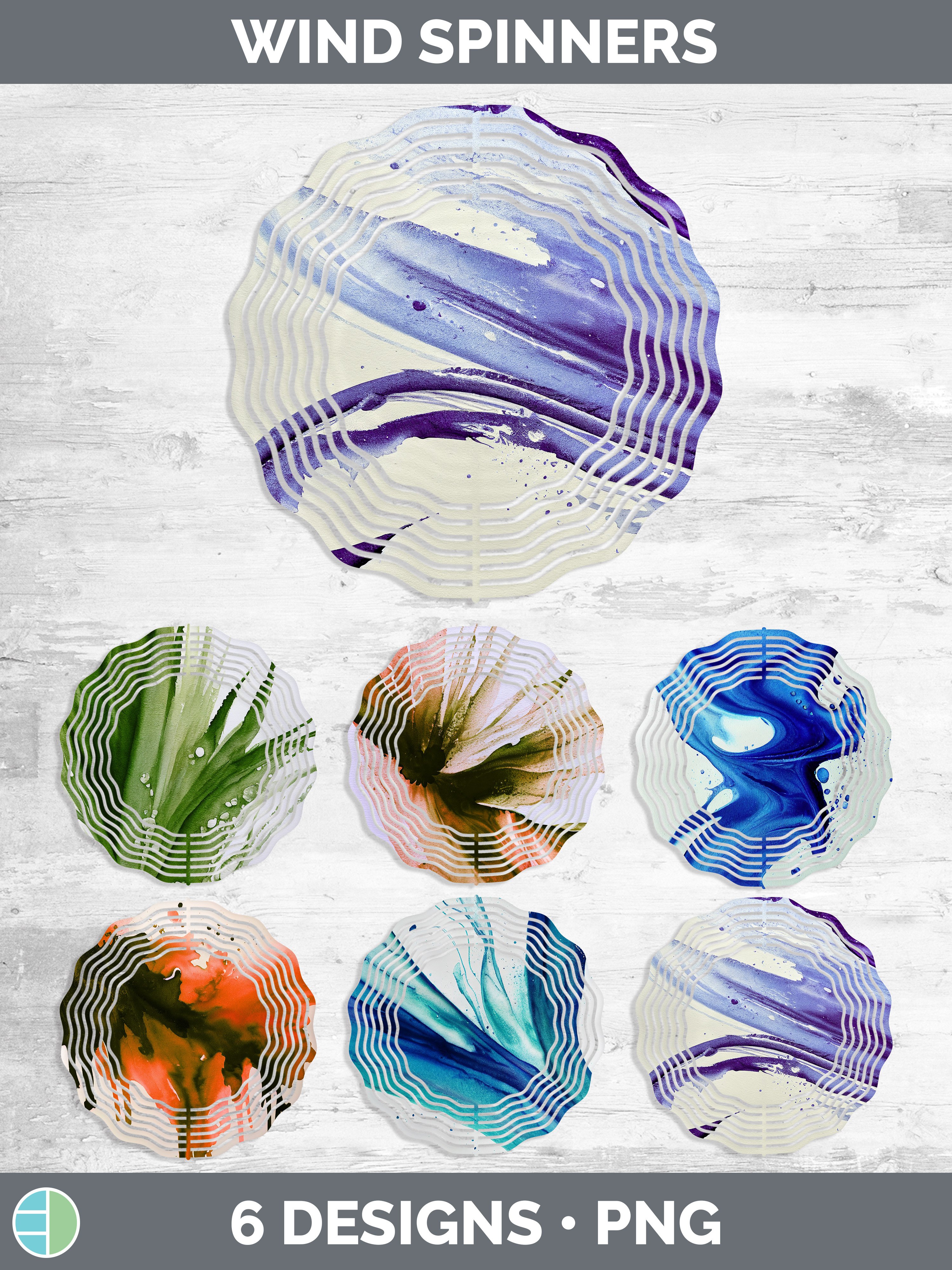 Watercolor Background Painted Wind Spinner | Sublimation Des