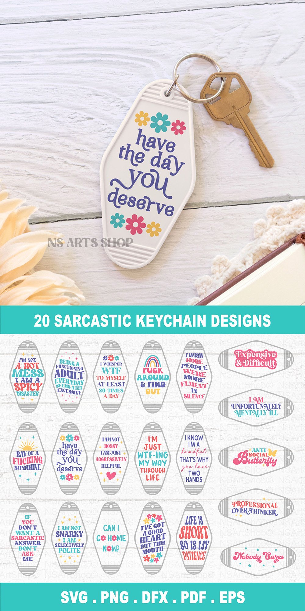 Retro Motel Keychain SVG Bundle
