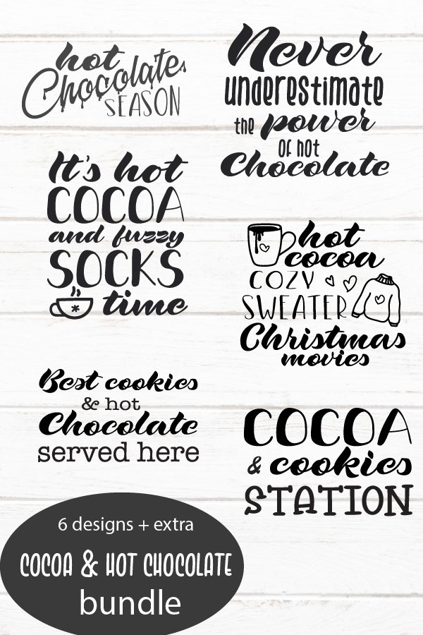 Hot chocolate quotes bundle. Hot cocoa bar (1009813)