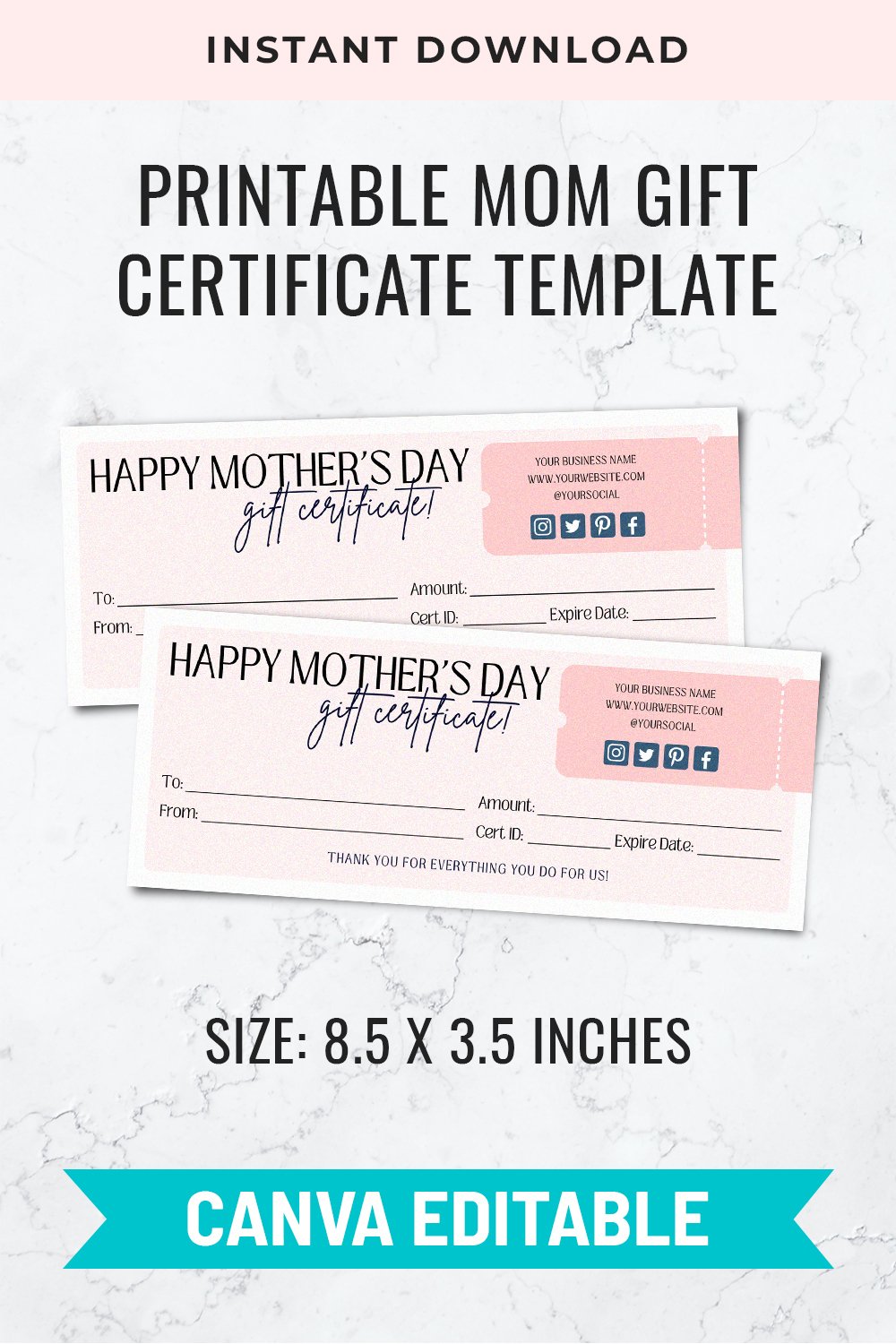 Printable Mom Gift Certificate Template