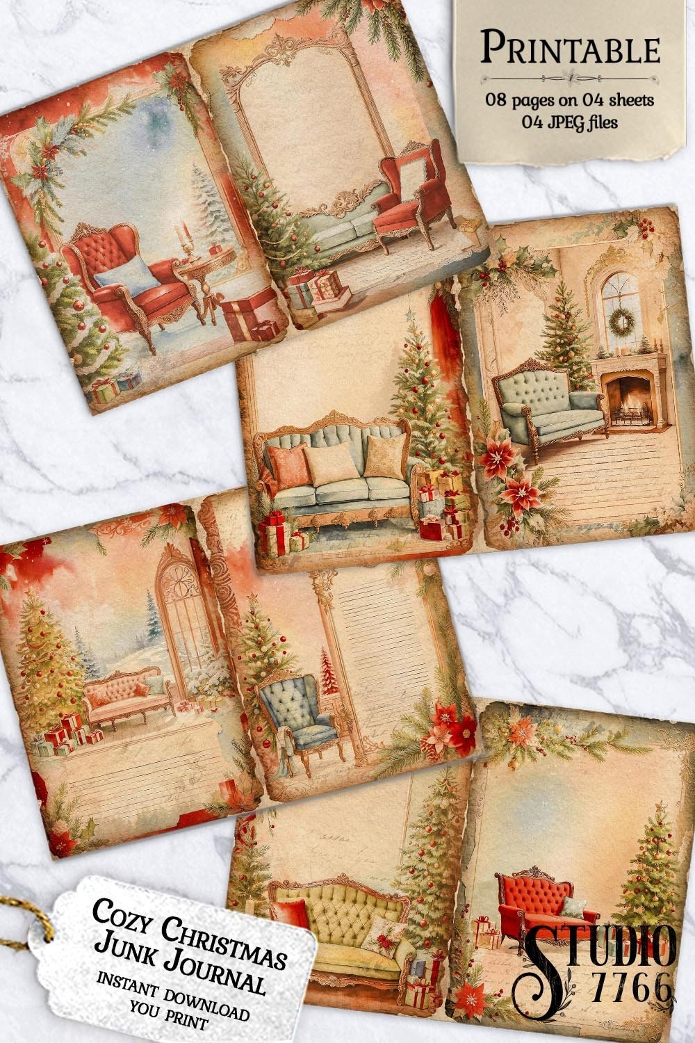 Cozy Christmas Junk Journal Pages