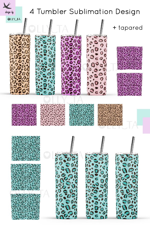Leopard skinny Tumbler Straight and tapered 20 oz (1702113)