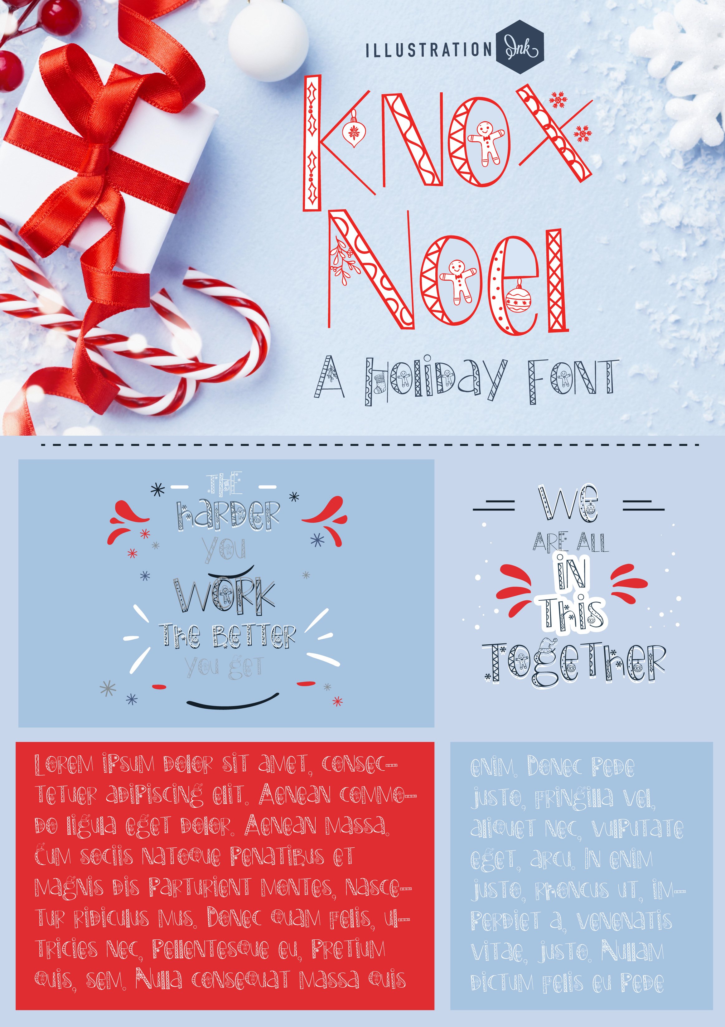 Hand-crafted, hand-written, Christmas script