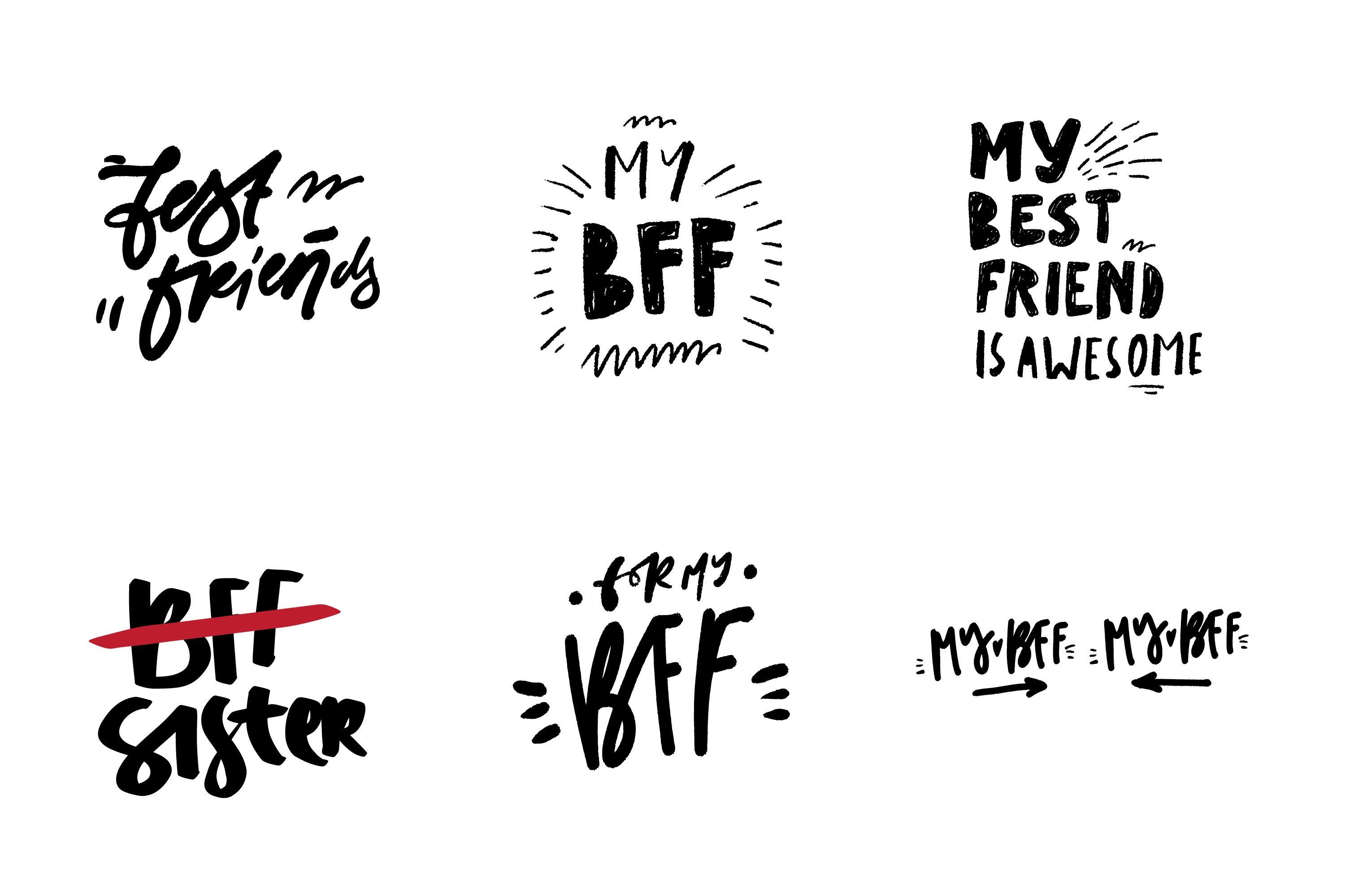 BFF t-shirt design illustration collection