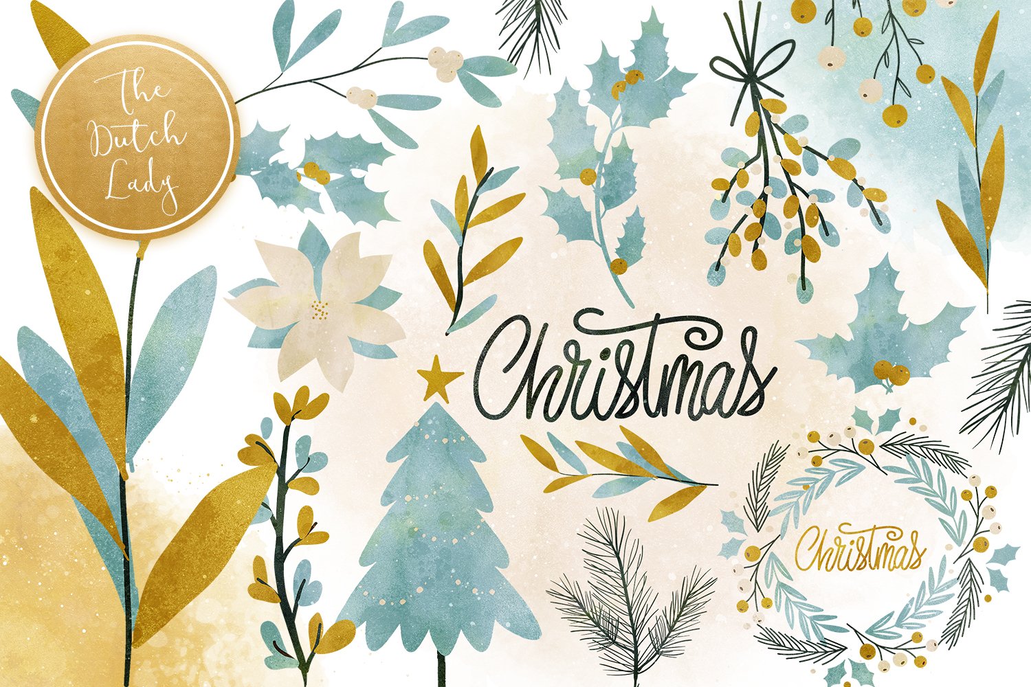 Christmas Greenery Clipart Set