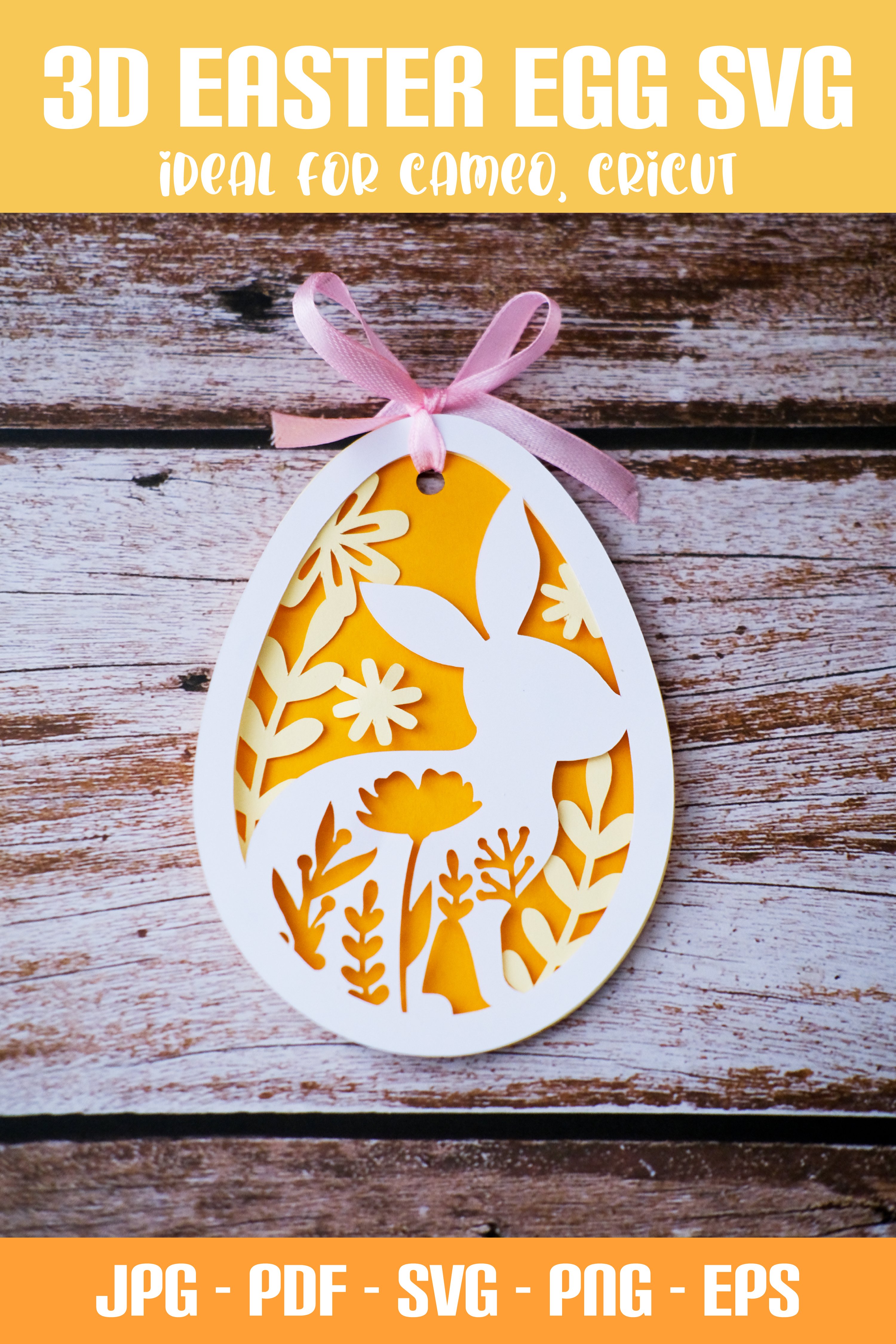 3D Easter Egg SVG I Layered SVG Design I Easter paper cut