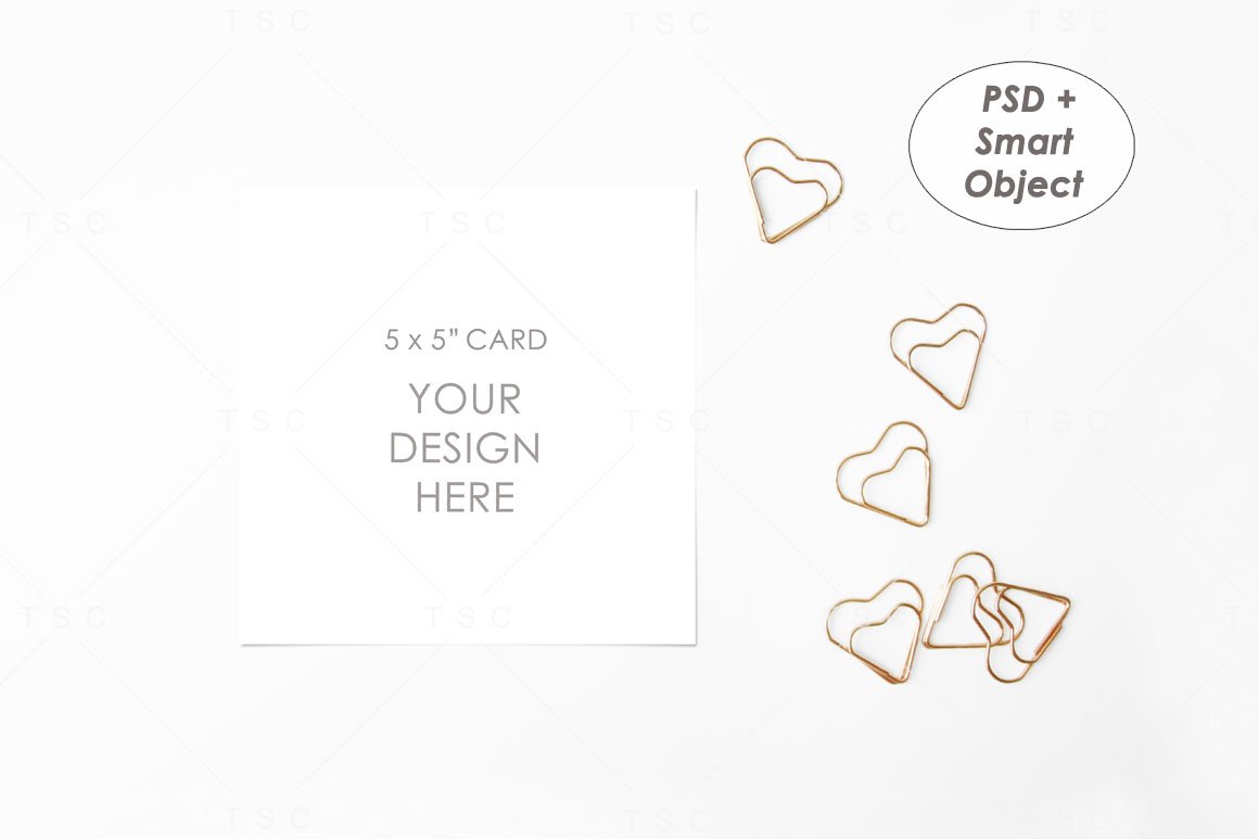 5" x 5" Card Mockup / Square Card / Invitation (1162336)