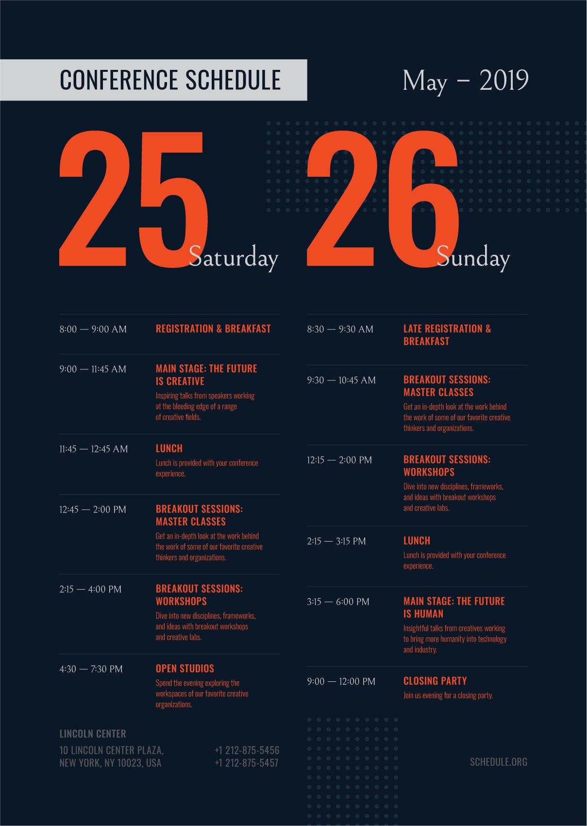 Conference Schedule Poster Template 764301 