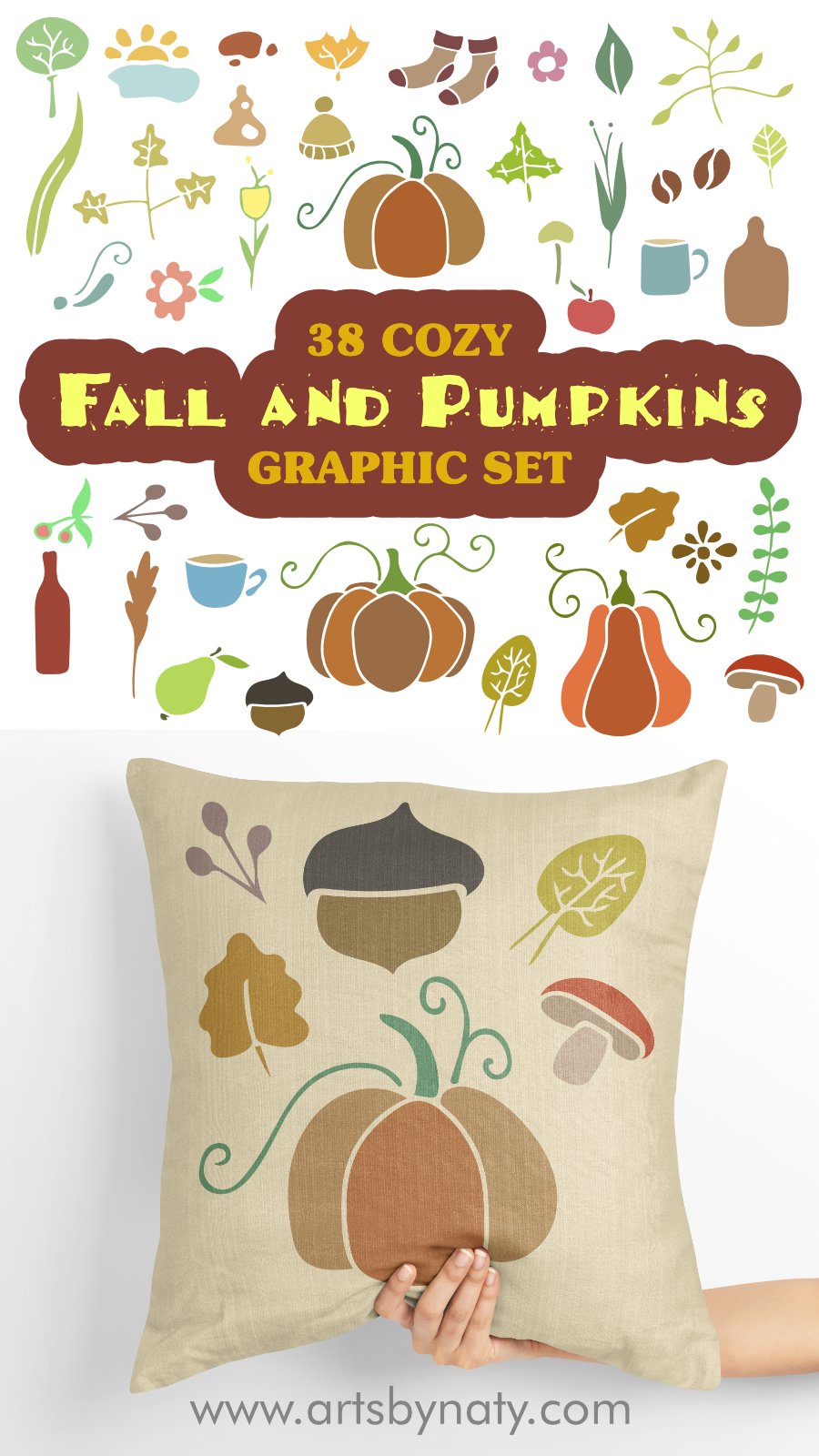 38 Cozy fall and pumpkins graphic set.