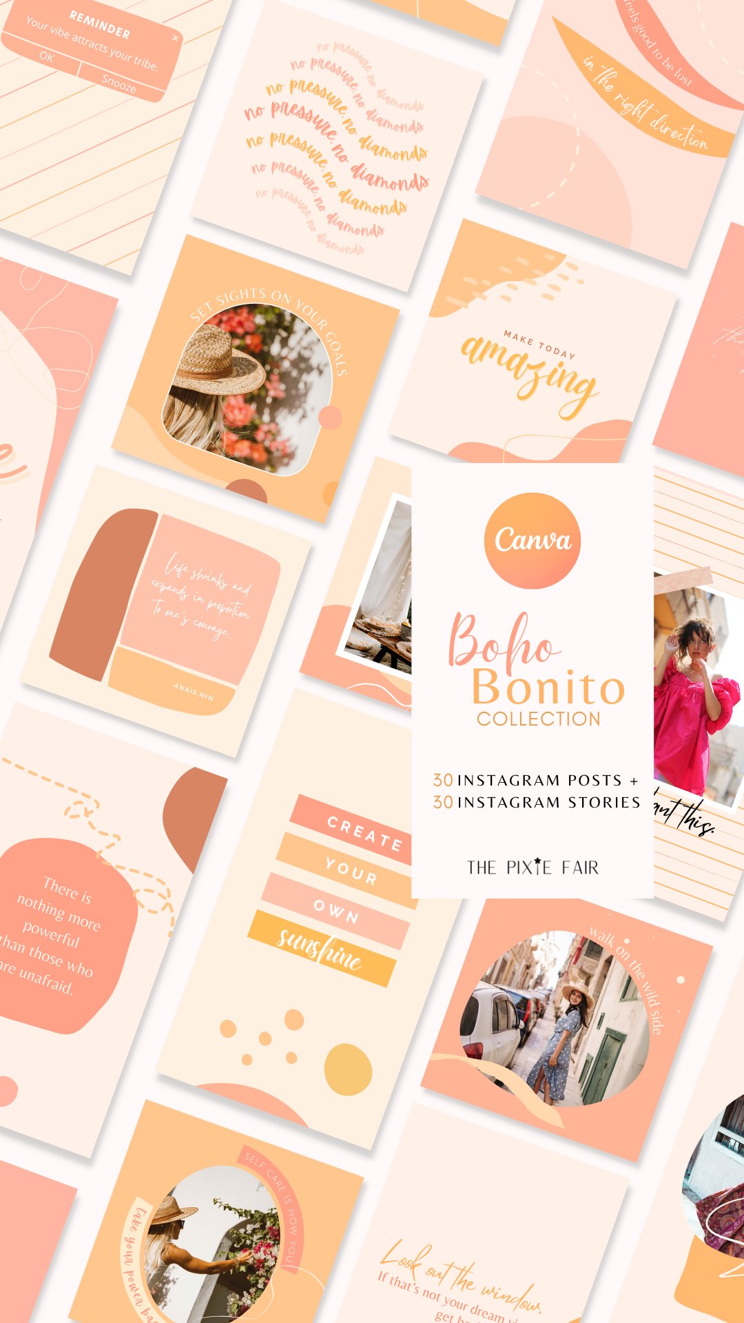 Boho Bonito - Canva Instagram Post and Story Bundle Template