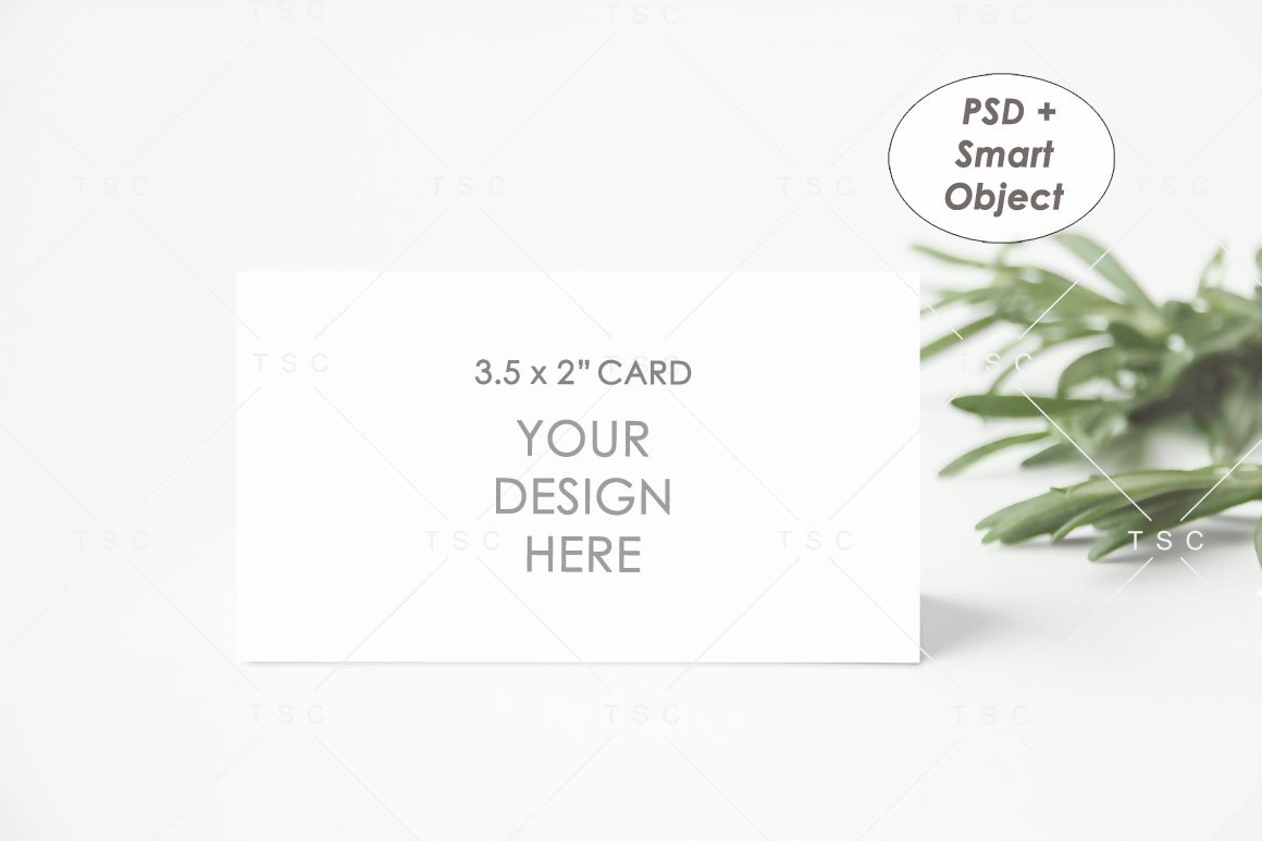 3.5" x 2" Card Mockup / Place Card / Business Card (302980)