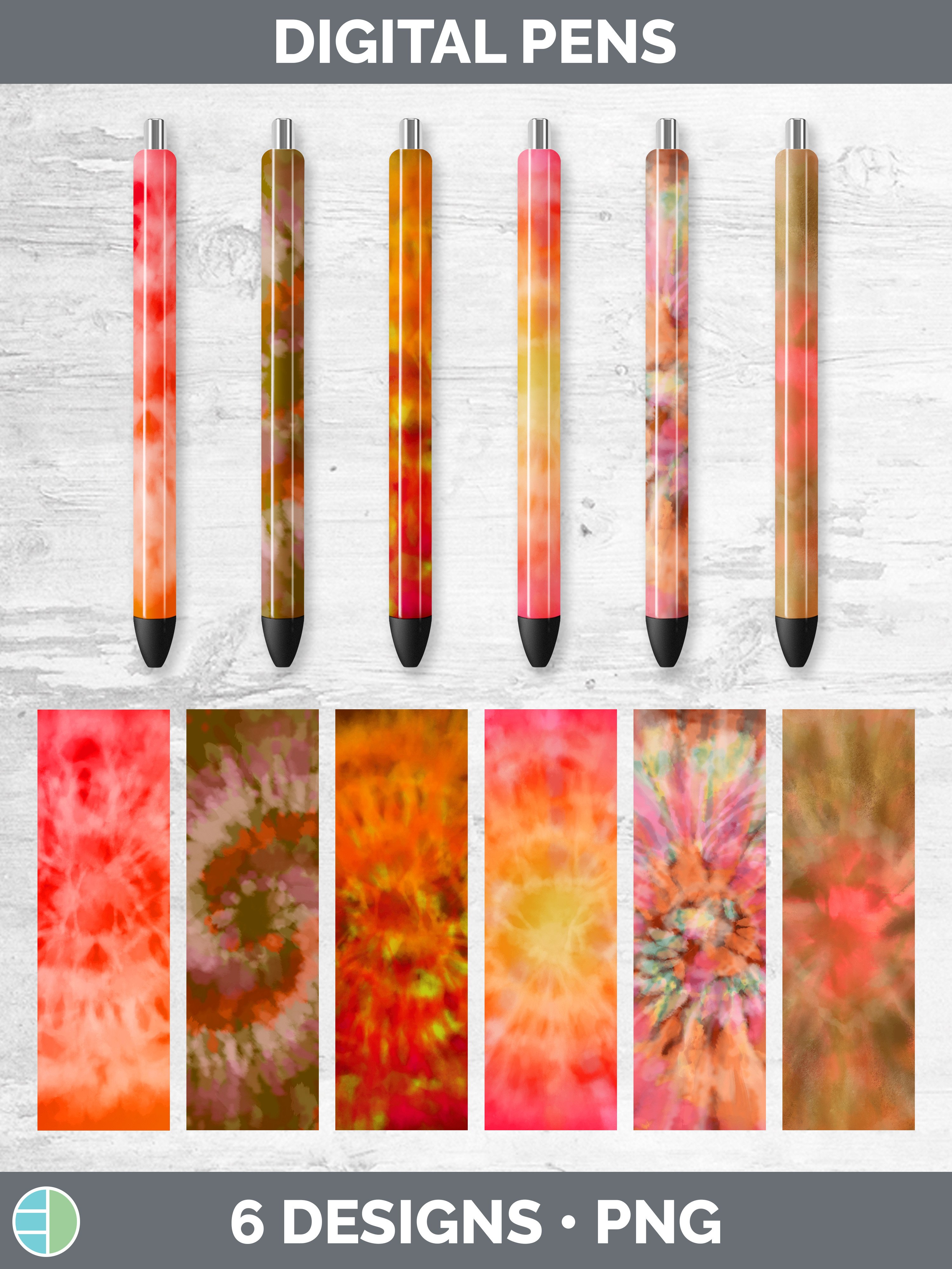 Orange Tie Dye Pen Wraps | Epoxy Sublimation Bundle