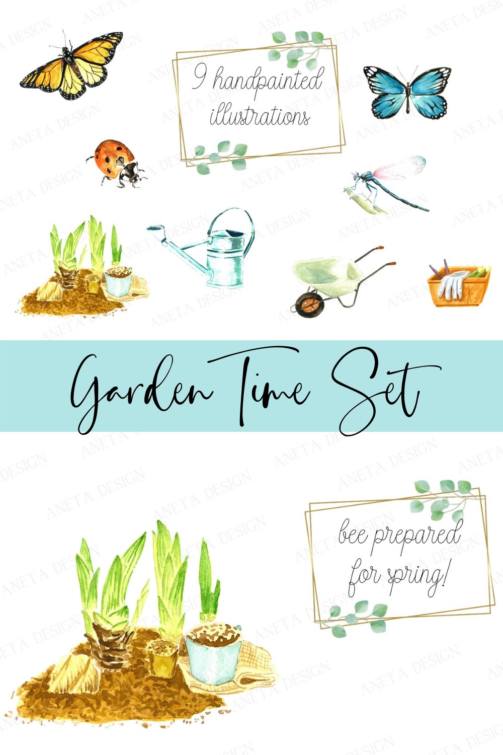 Serie de insectos de primavera de paper raven co.