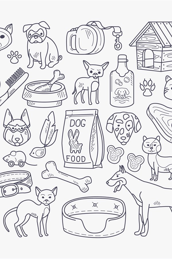 Vector dog and cat signs