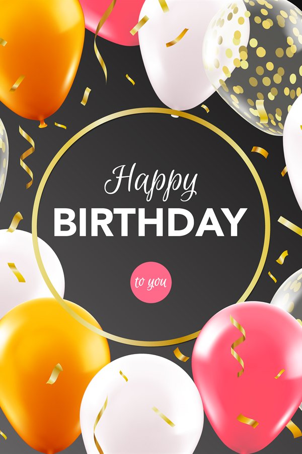 Realistic balloon greeting card. Celebrations balloon