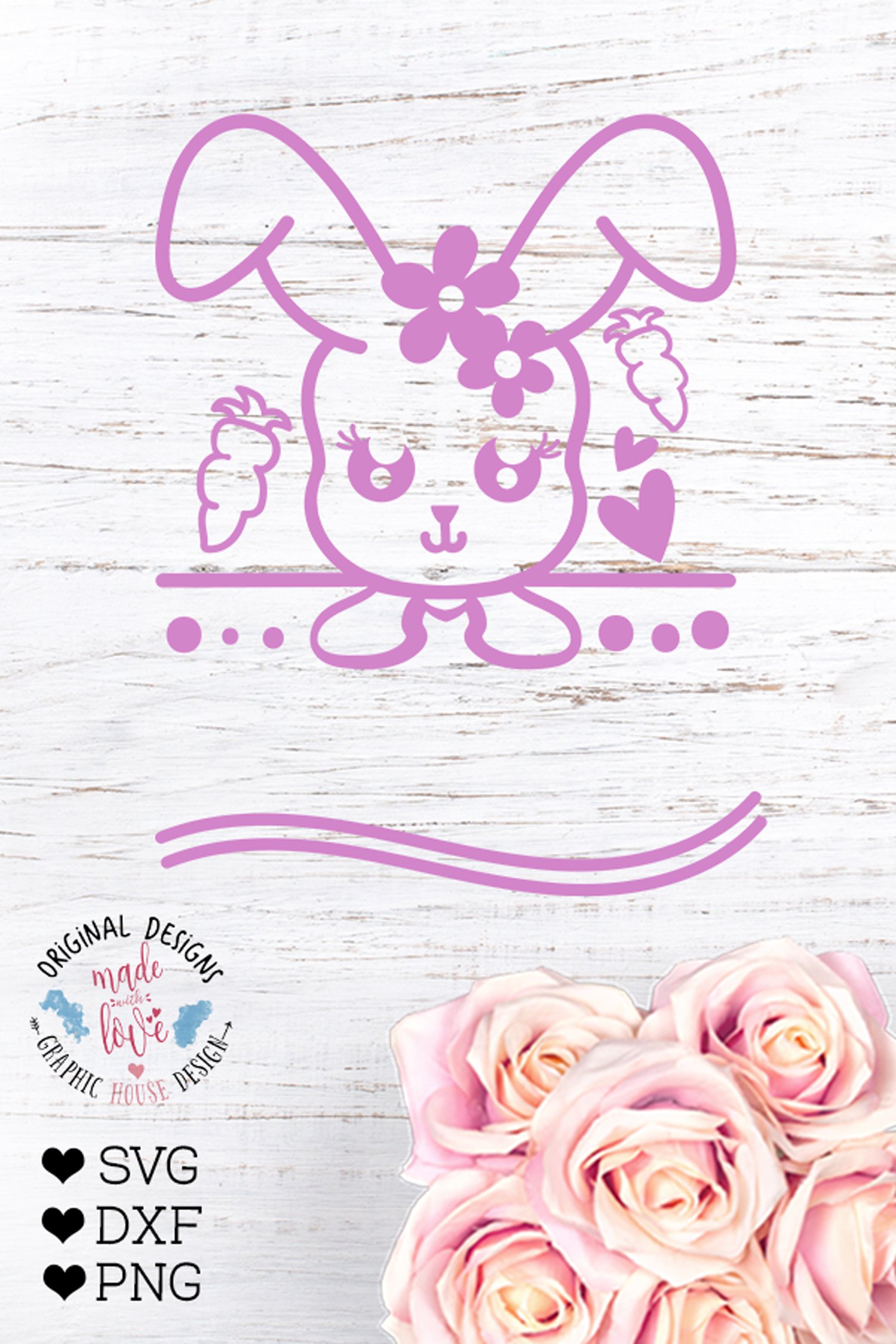 Easter Bunny Name Frame Cut File - Bunny Name Frame