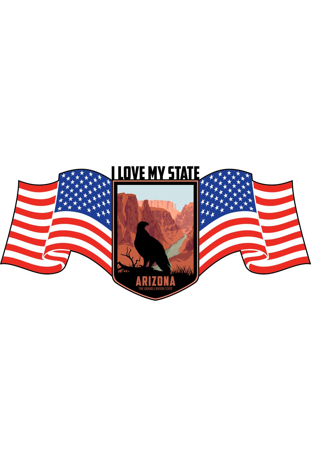 t-shirt and sticker design - I love my state (1861666)