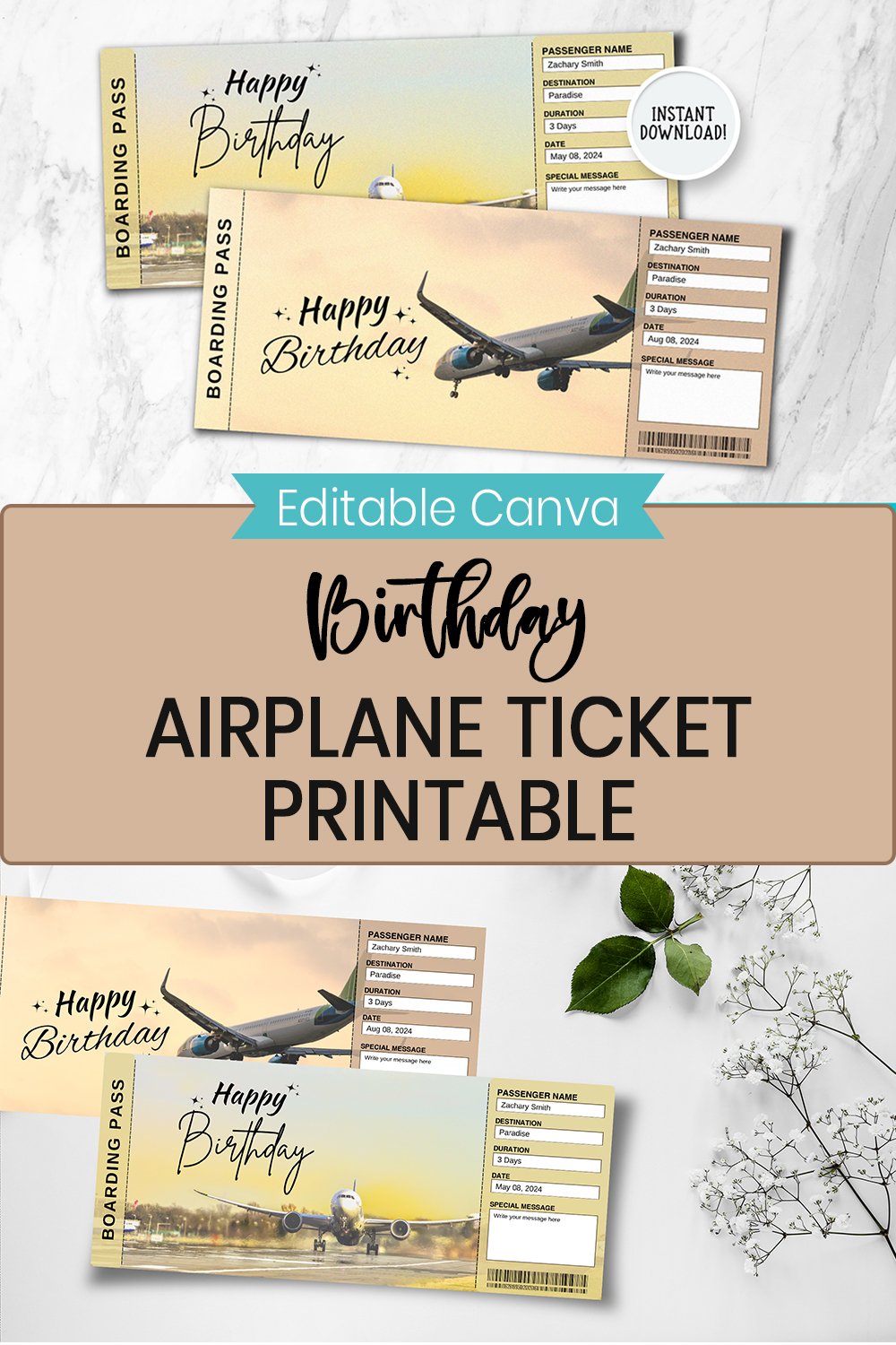 Airplane Ticket Printable