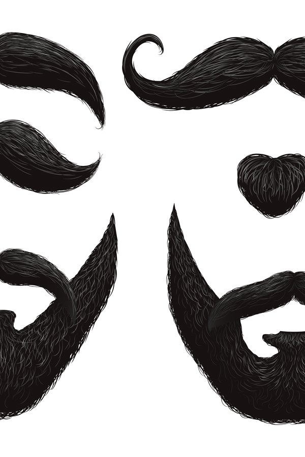 Male beards and mustache barbershop templates