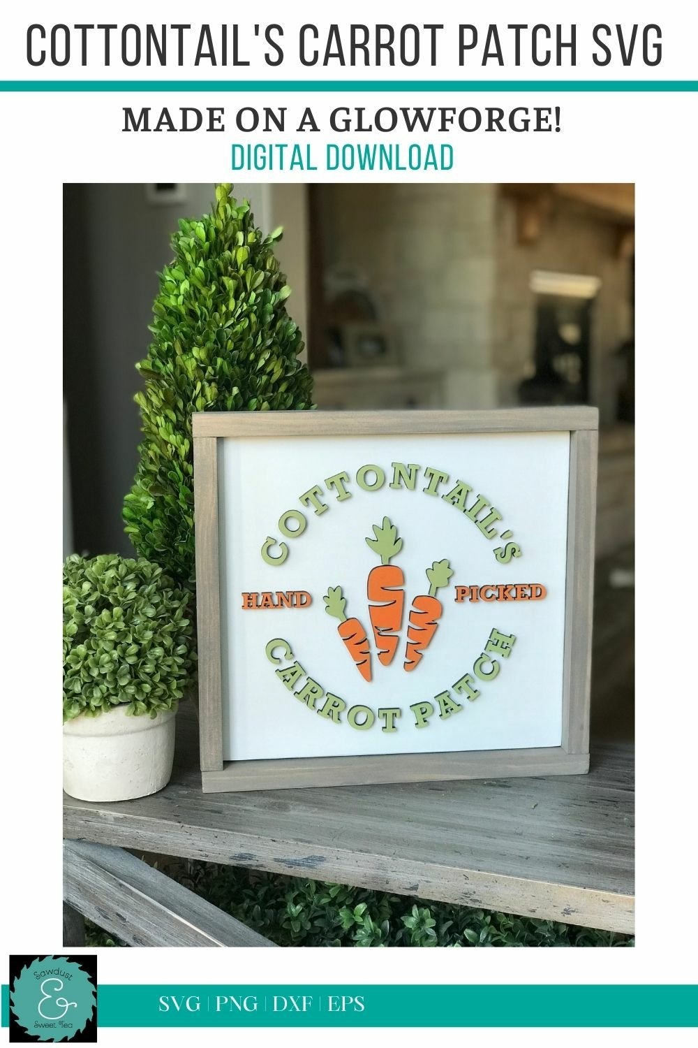 Carrot Patch SVG Laser Easter Cut File