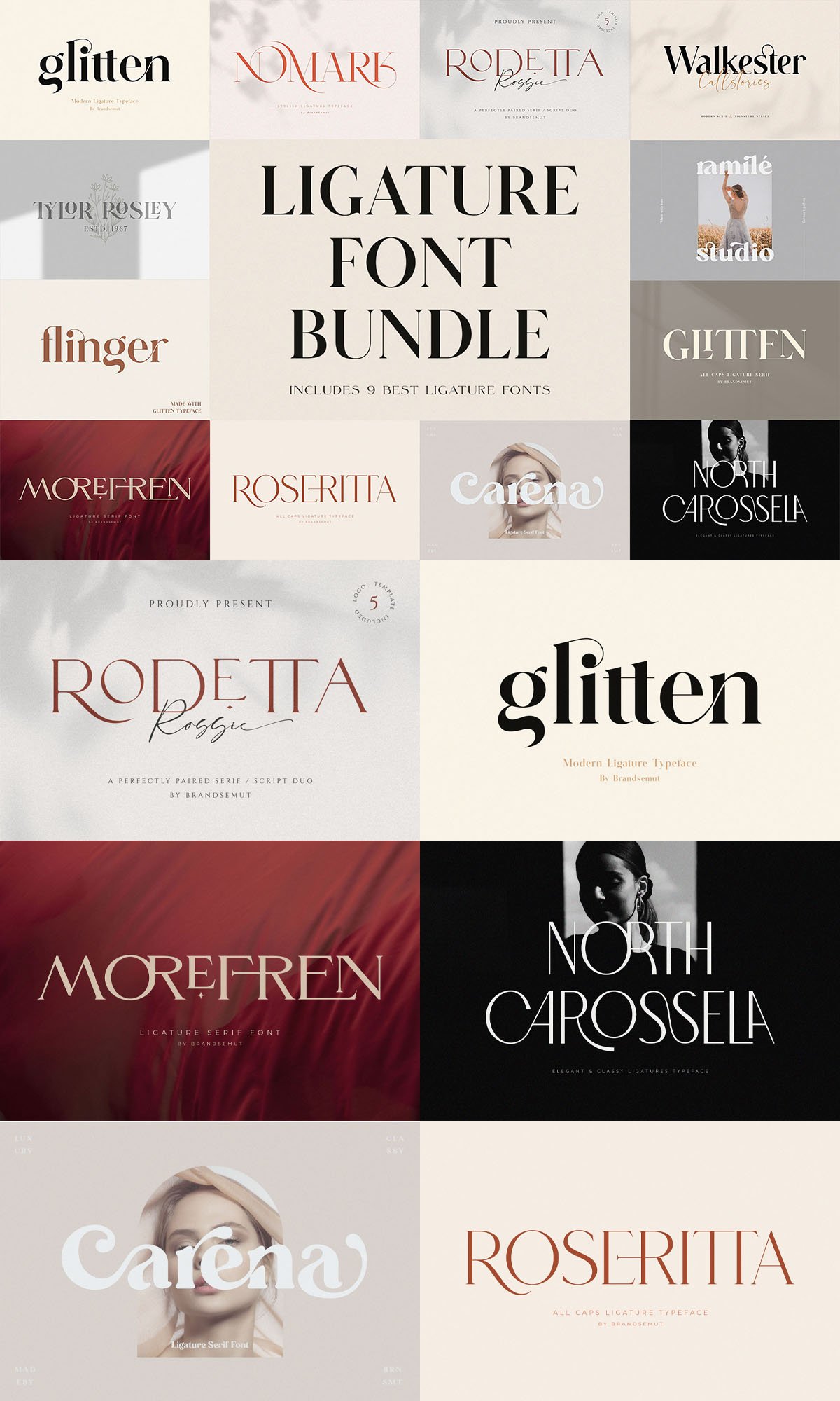 Ligature Font BUNDLE Vol. 1