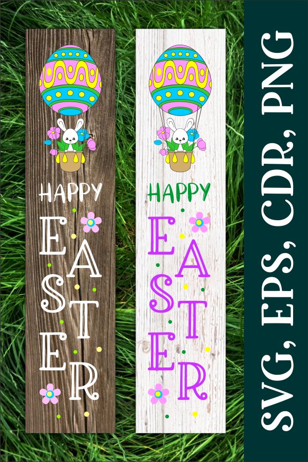 Easter Porch Sign with Bunny SVG