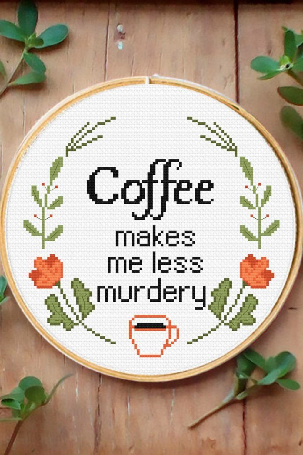 Coffee quote Cross stitch pattern Digital download Funny