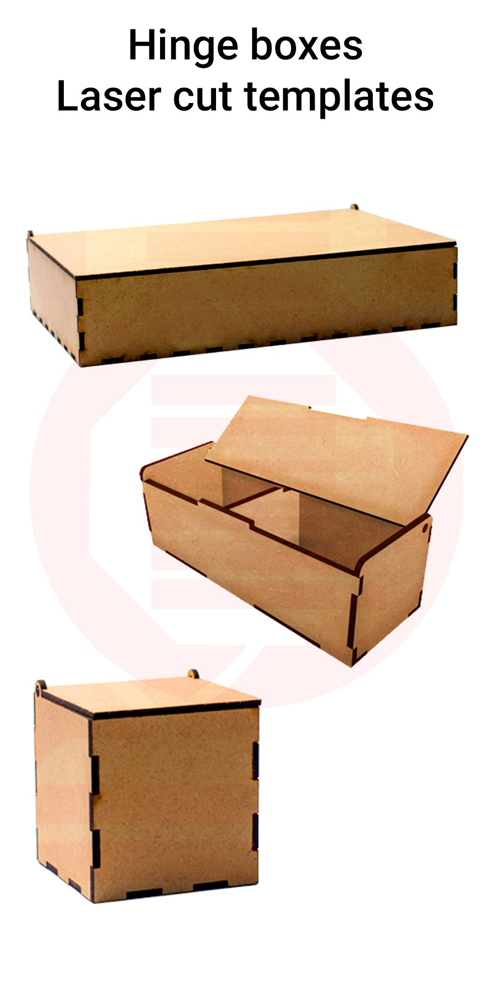 Laser cut hinge box svg vector template diy crafts