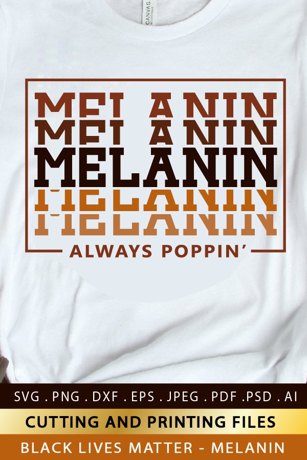 Melanin SVG PNG EPS DXF Files for Cutting and Printing