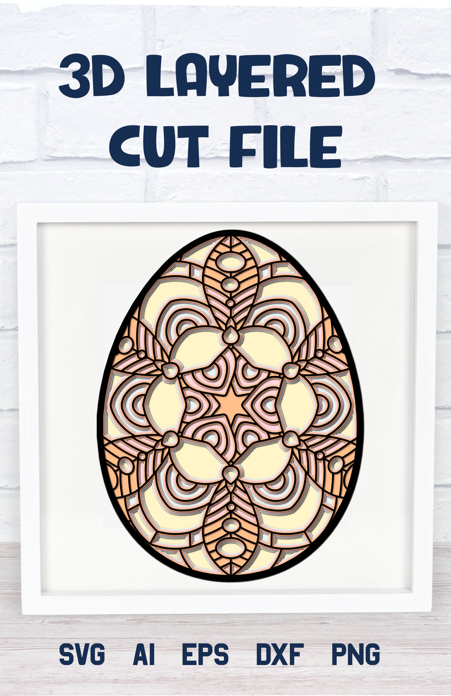 3d Layered Easter Egg SVG | Easter Mandala SVG Design