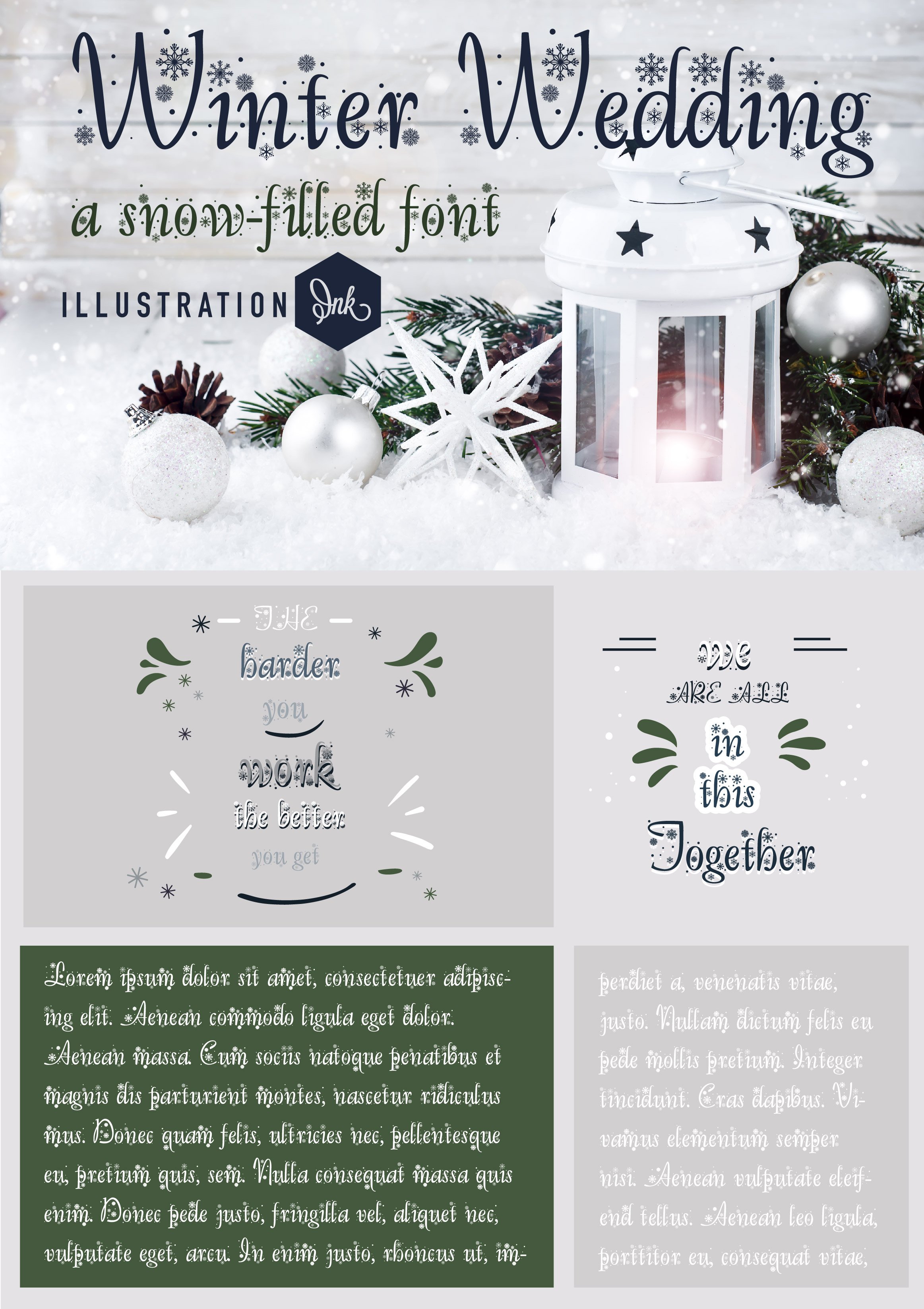 Hand-crafted, hand-written, Christmas script