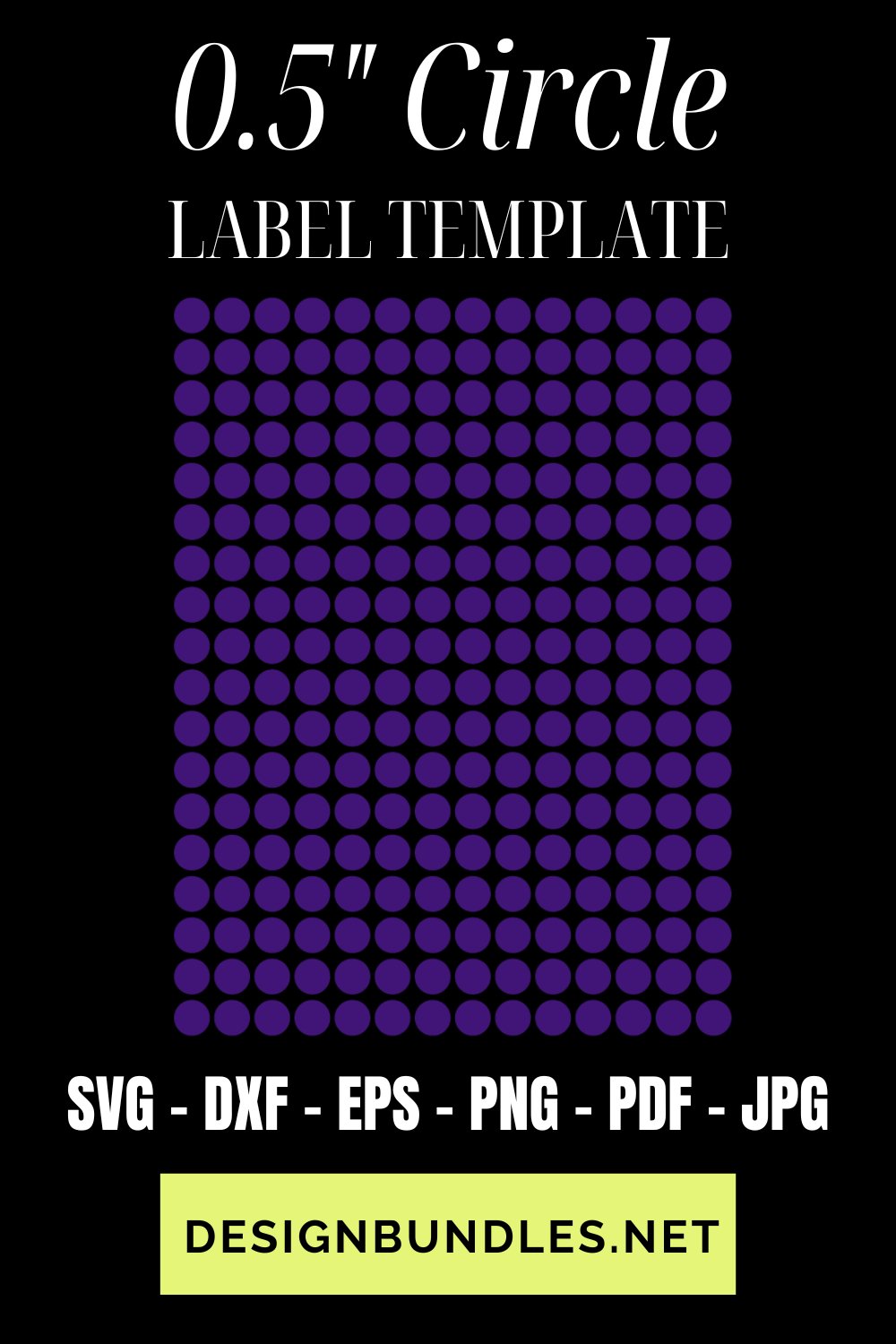 0.5" Circle Label Template, Circle Sticker Blank Template