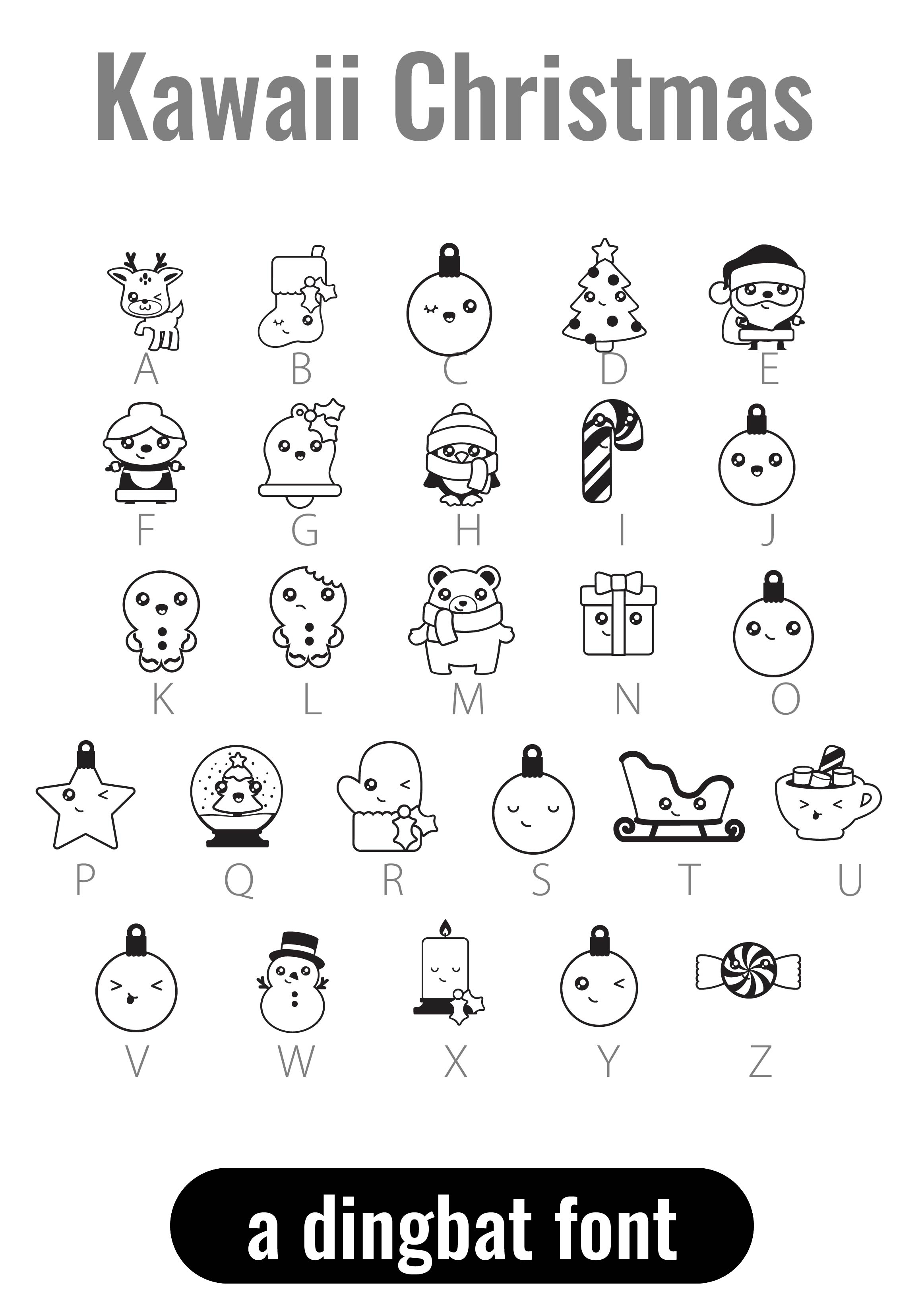 Two Christmas Dingbat Fonts with 52 creative images