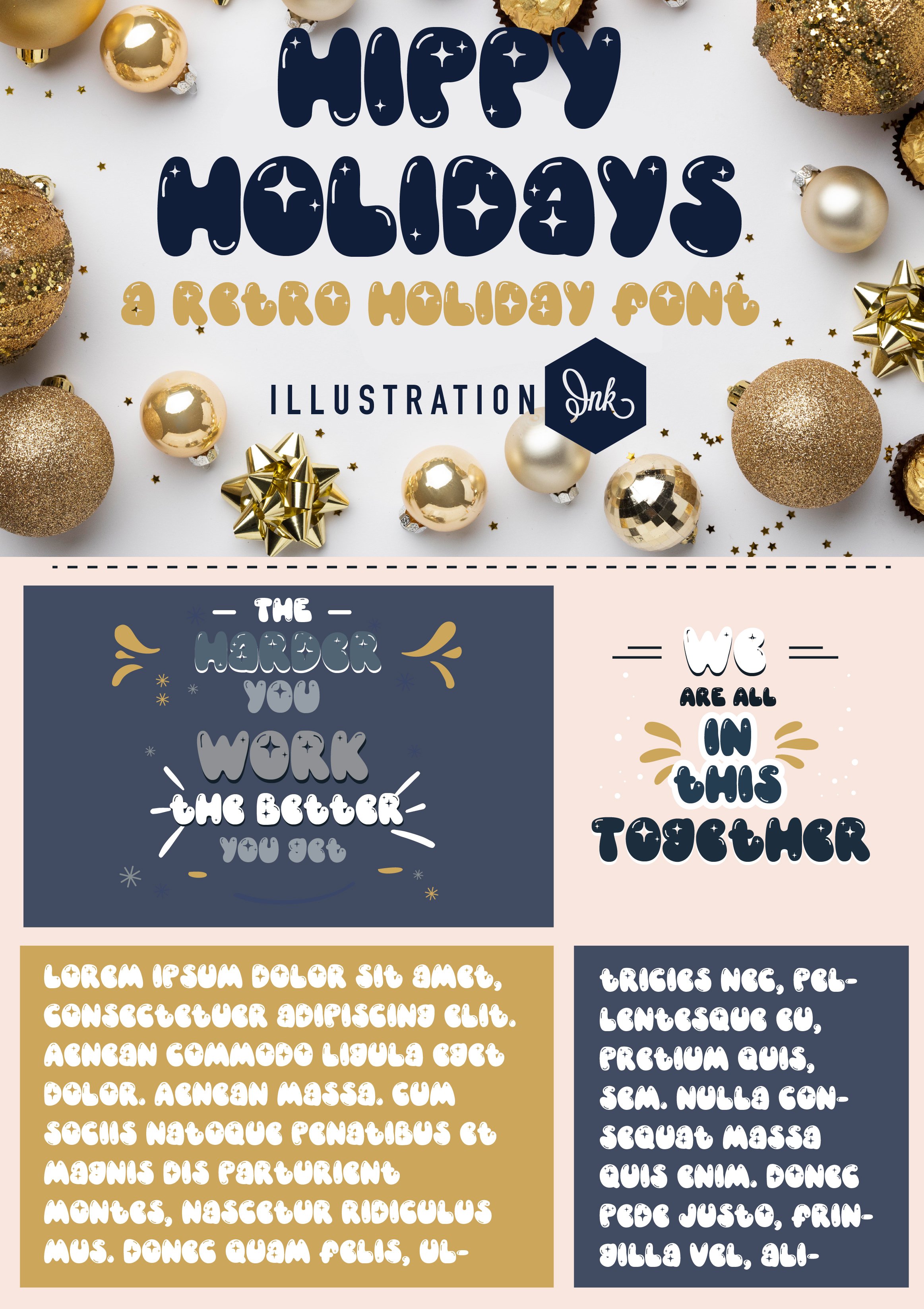 Hand-crafted, hand-written, Christmas script