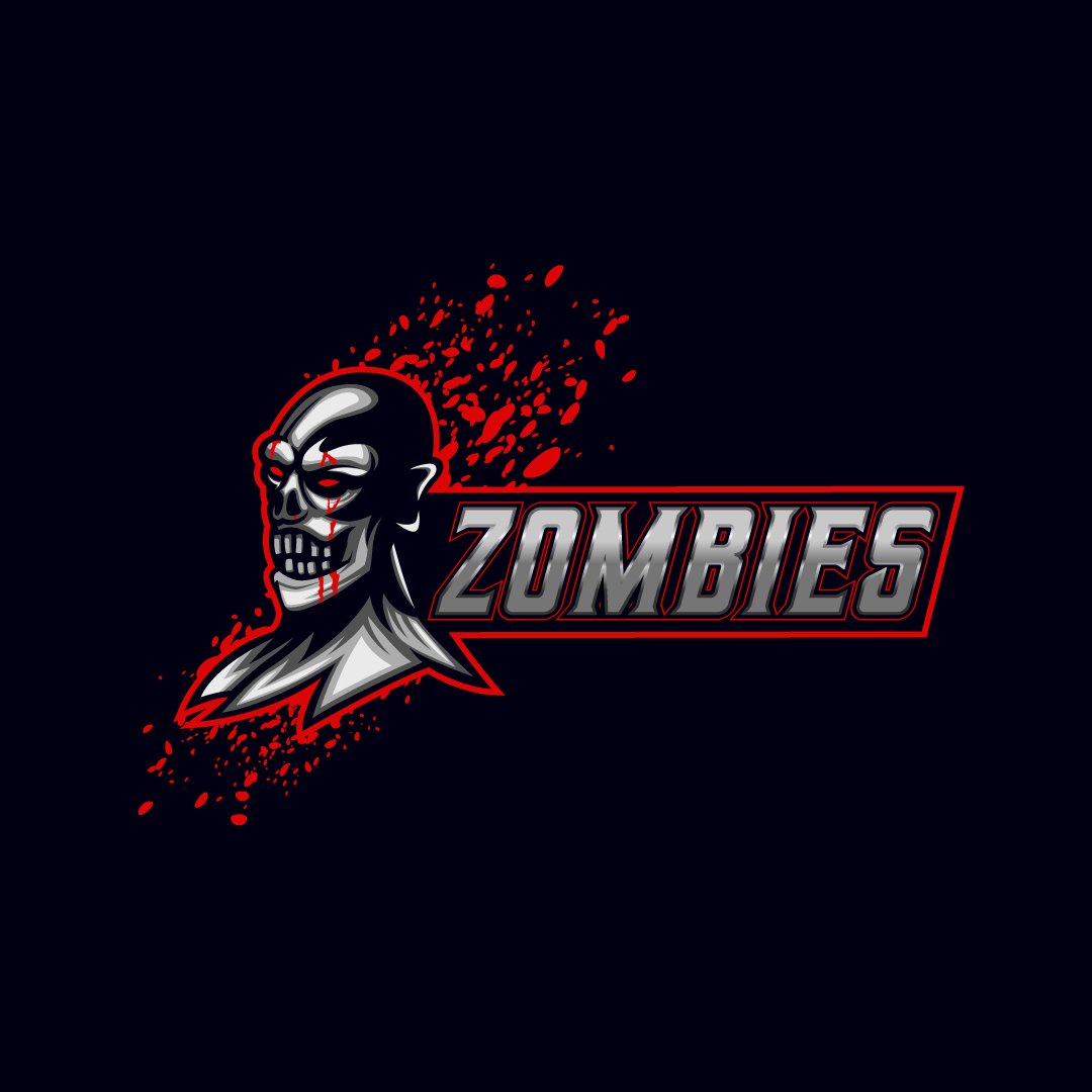 Zombie E-sport logo design template
