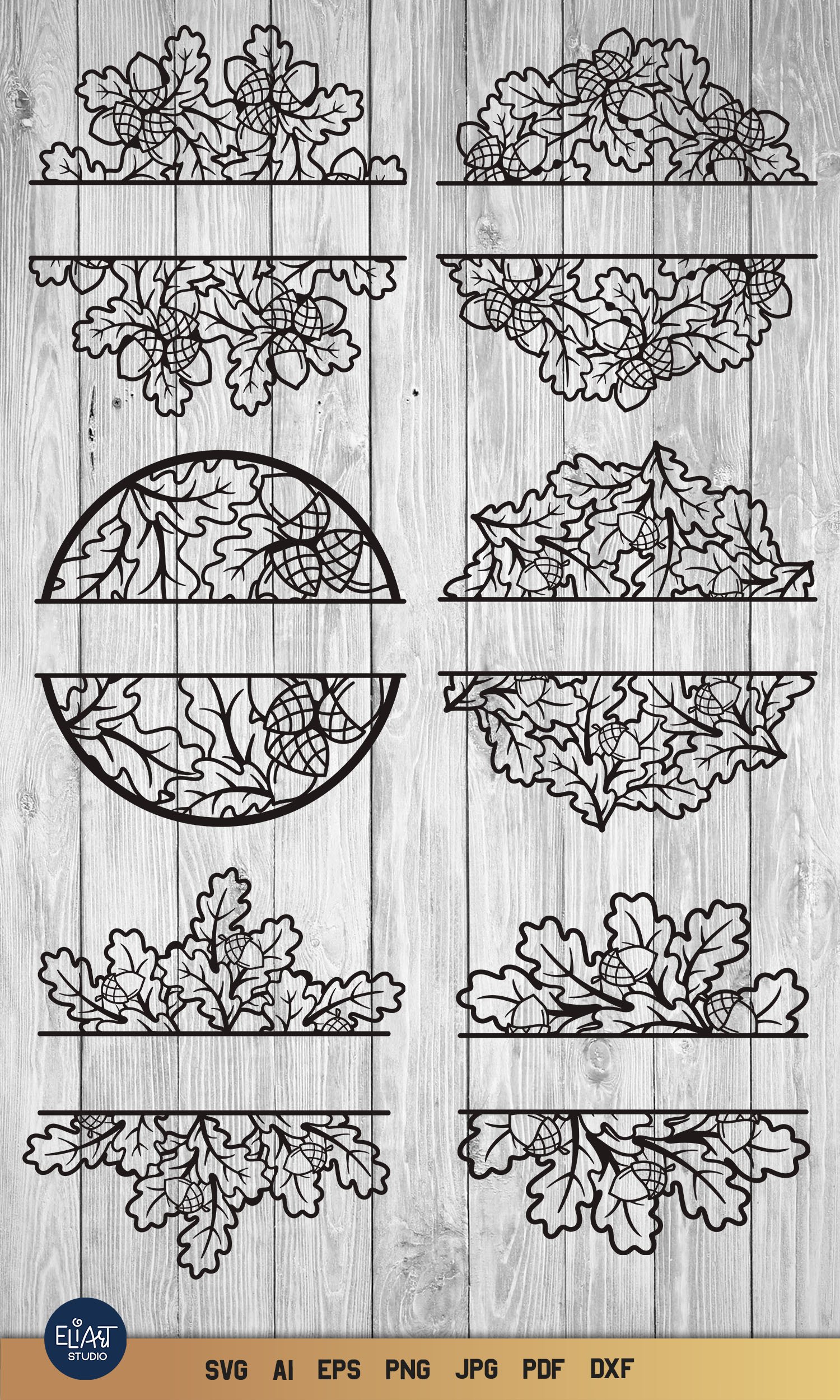 Fall Bundle SVG | Split Mandala SVG | Split Monogram SVG