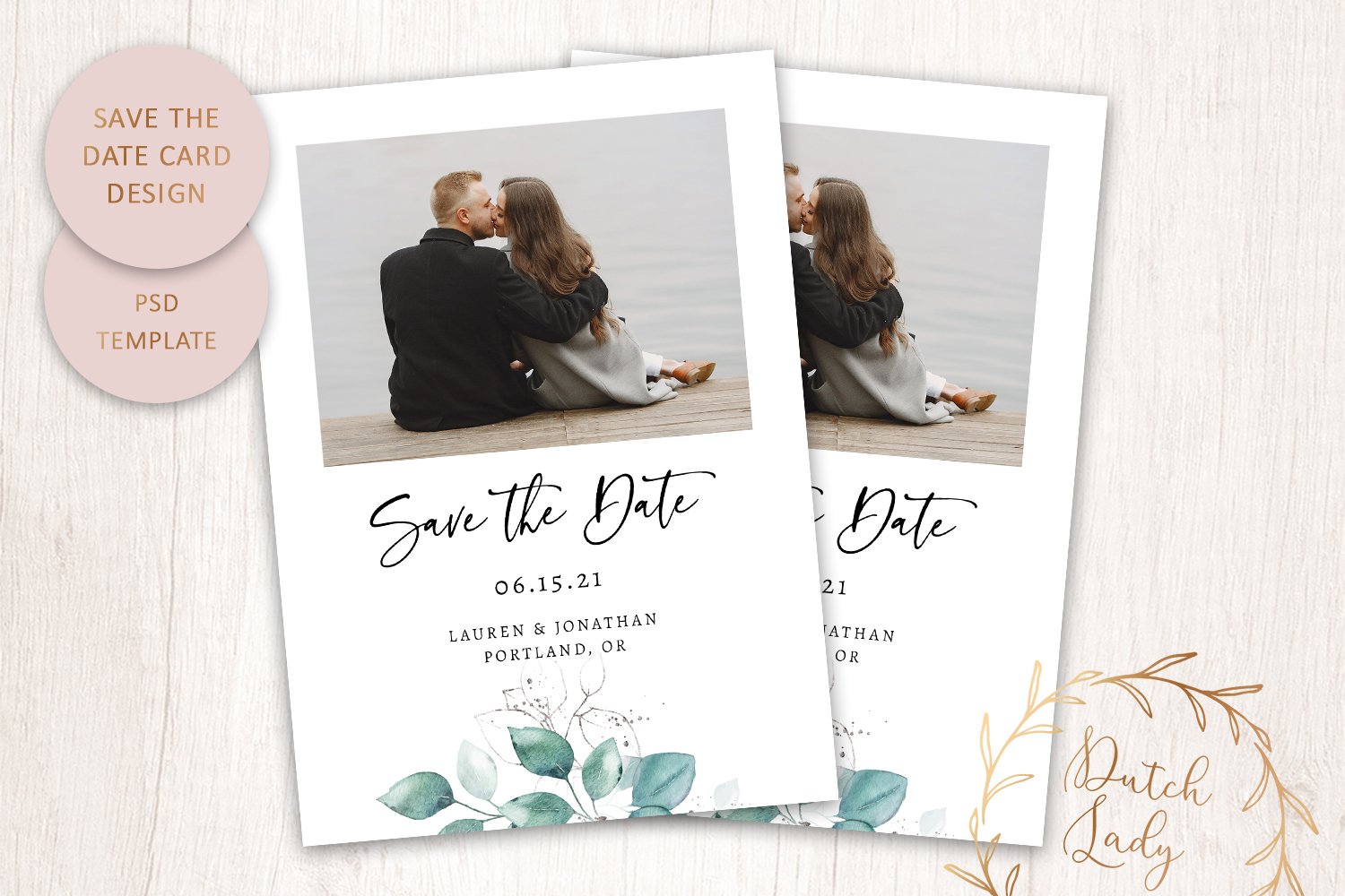 PSD Save The Date Photo Card Template - Single (1133119)