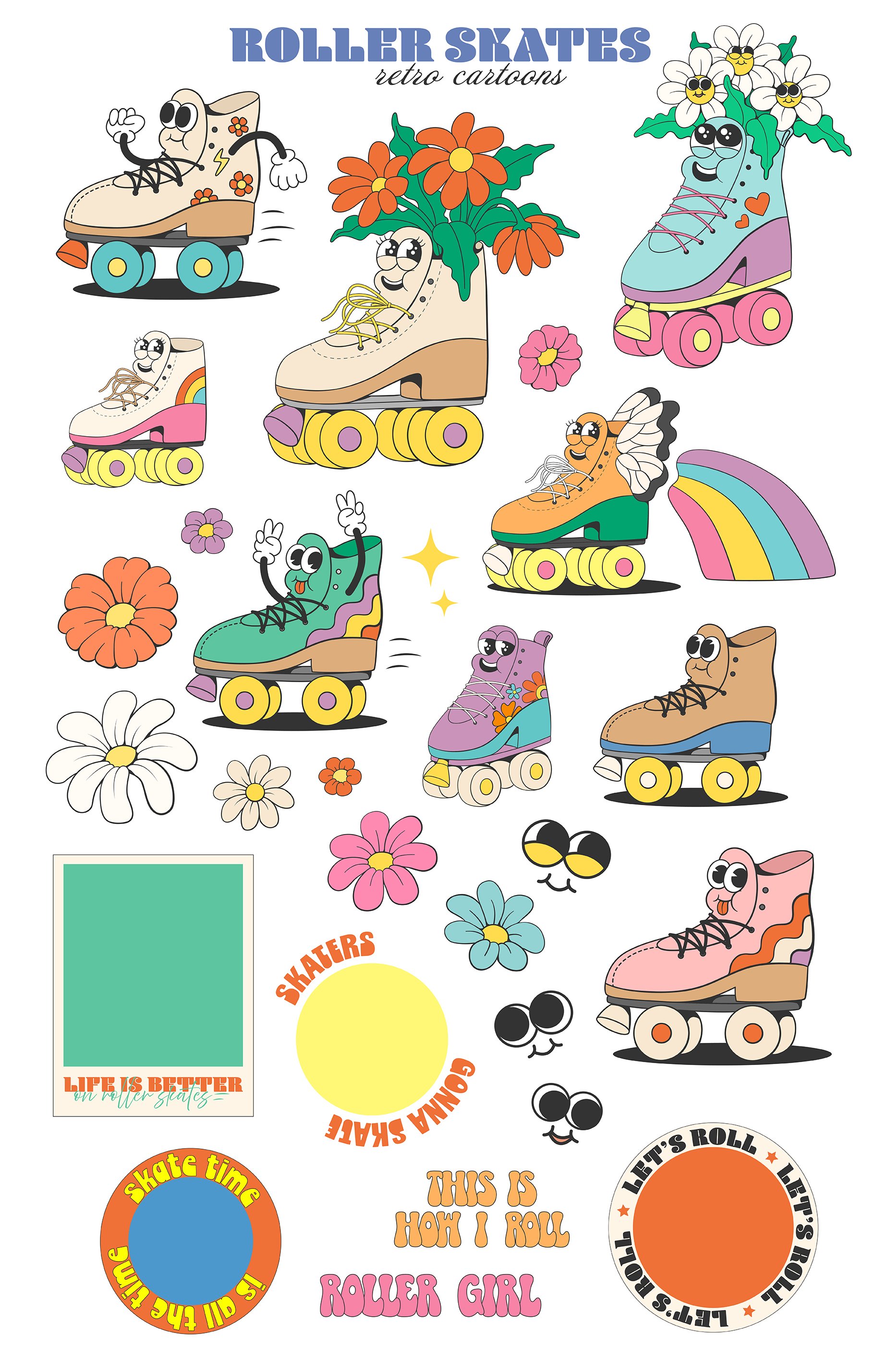 Retro Roller Skates Mascot