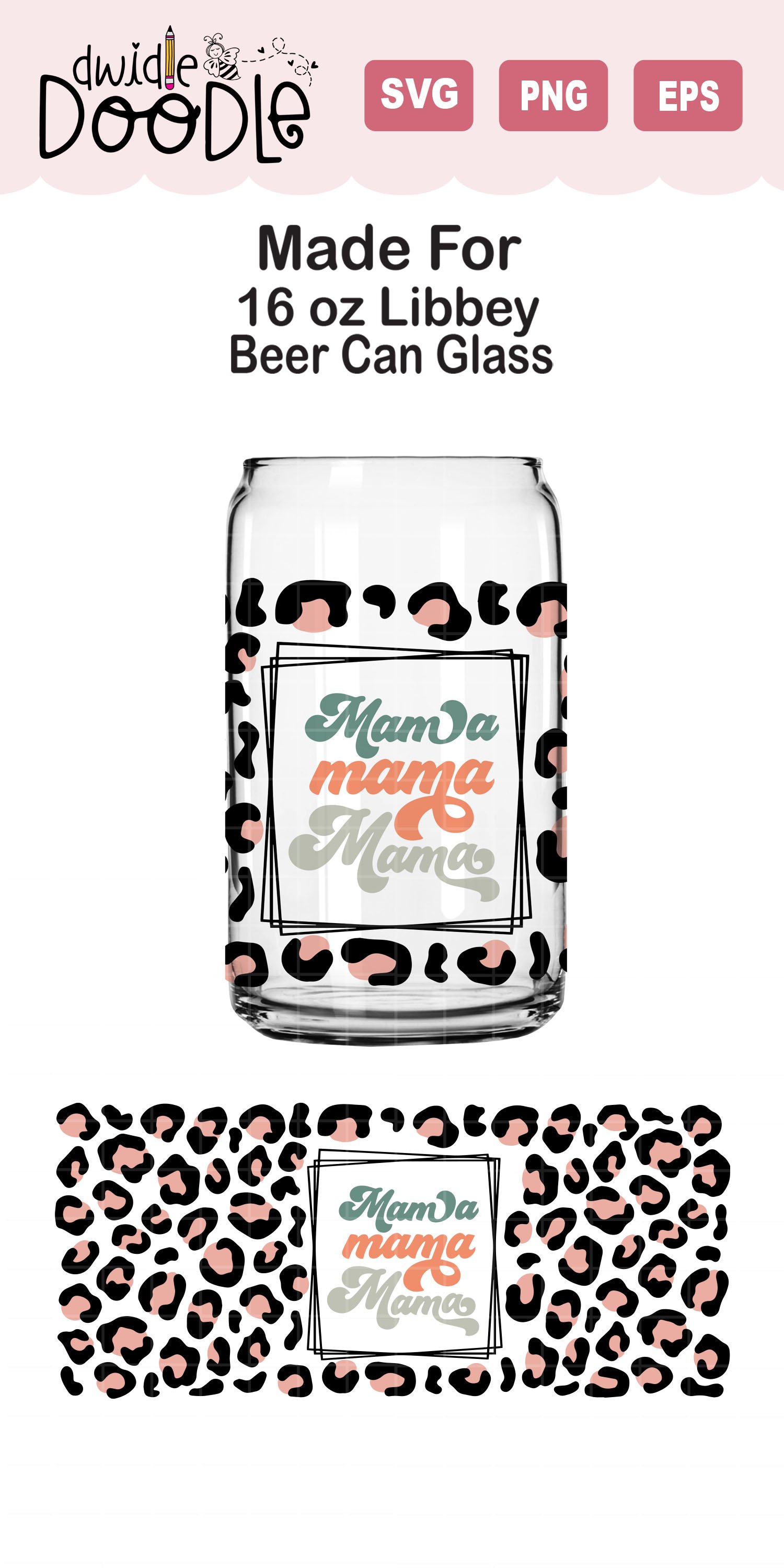 Boho 16 oz Libbey can glass wrap SVG