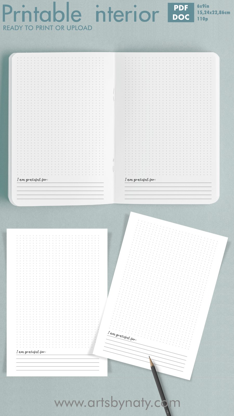 Printable bujo for gratitude notes.