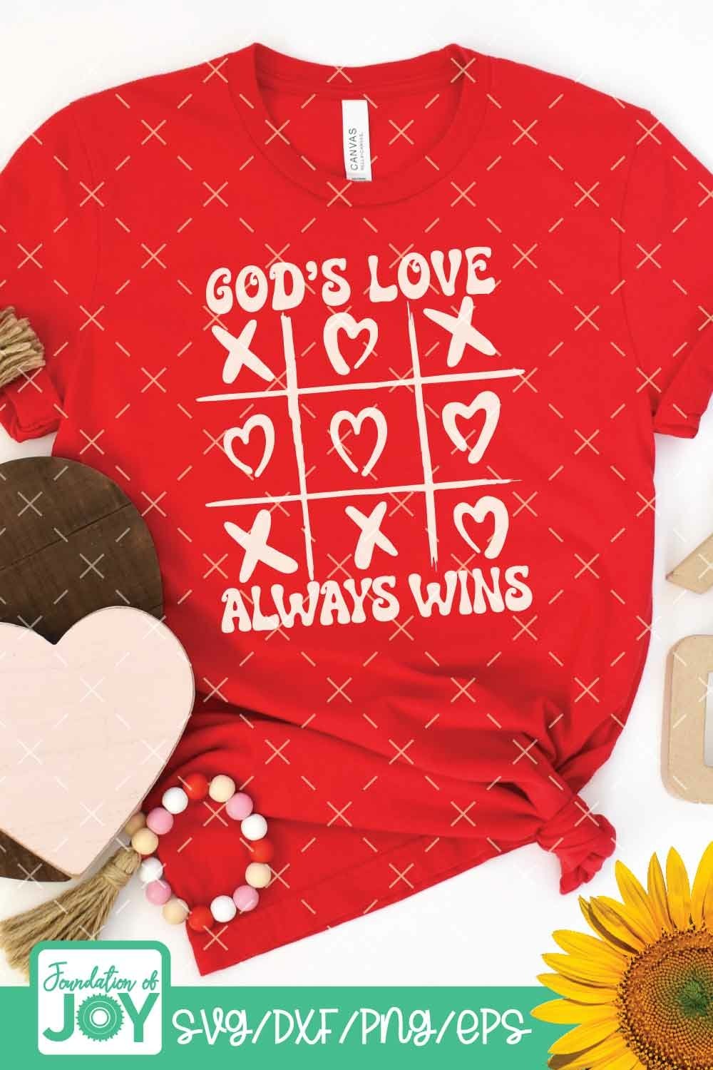 God's love always wins svg, Tic Tac Toe svg