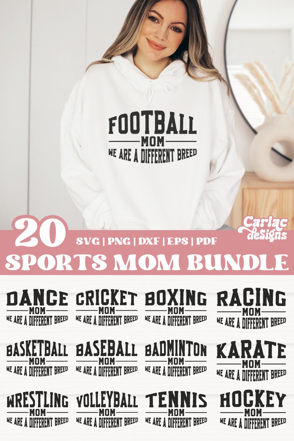 Sports Mom SVG Bundle Mom Tshirt Designs Vol1