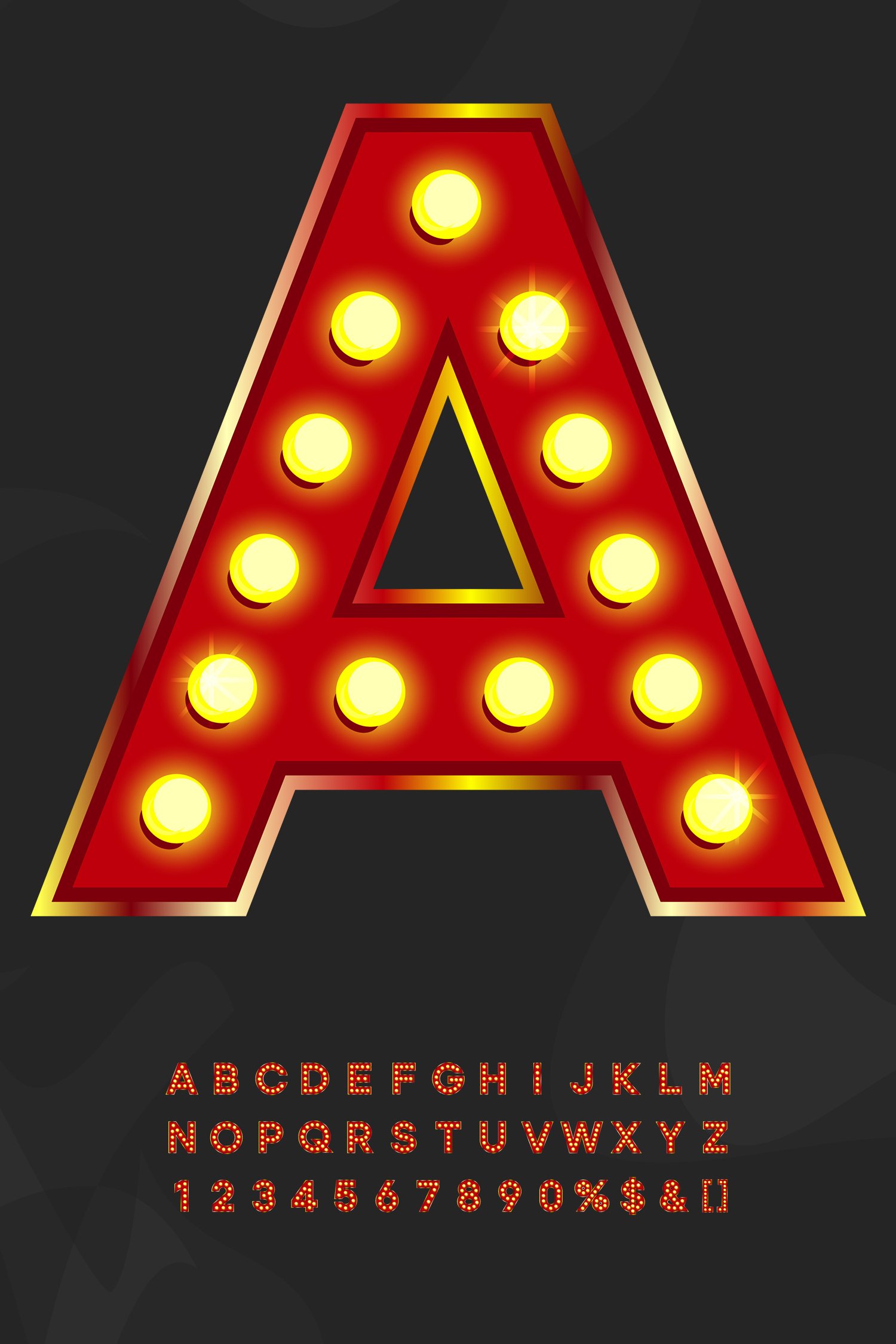 Red bulb marquee letters with numbers